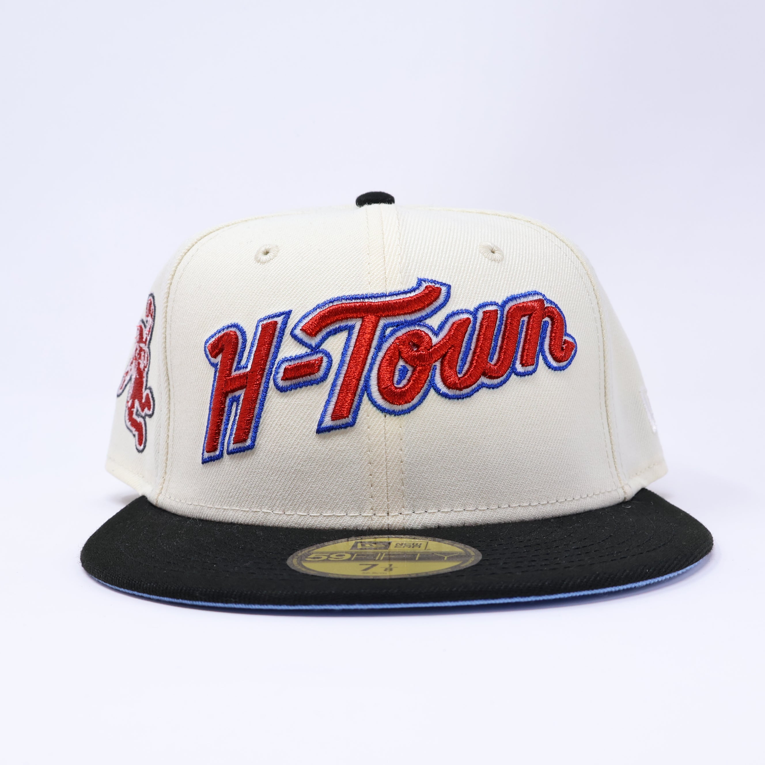 NWT 1/8 Chrome Houston Rockets H-Town NBA 59fifty New Era Fitted Hat Cap