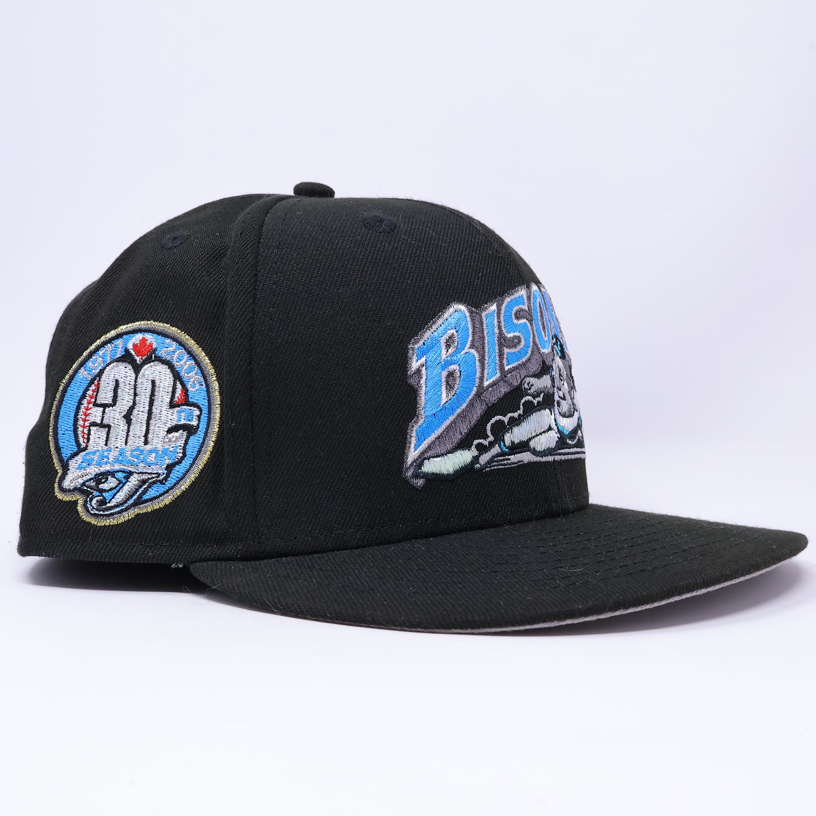 USED 3/8 Black Buffalo Bisons 30th Season 59fifty New Era Fitted Hat Cap