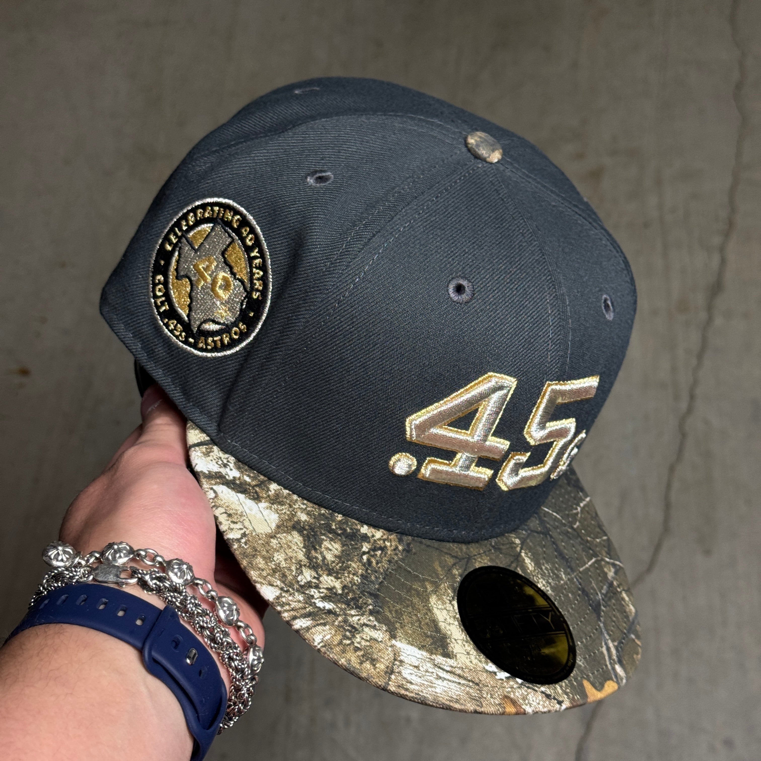 NWT 3/4 Gray Houston Astros Celebrating 40 Years 59fifty New Era Fitted Hat Cap