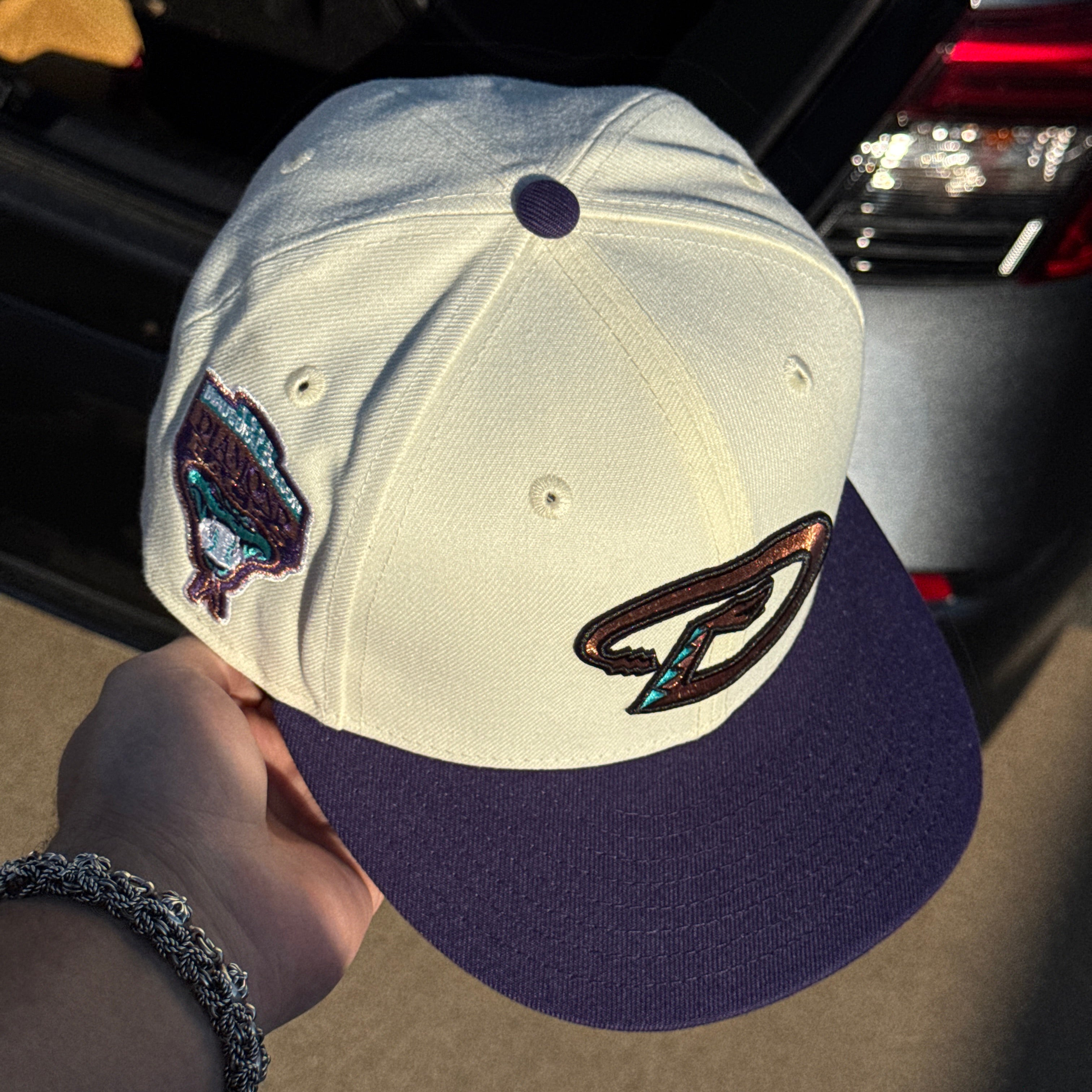 USED 1/8 Chrome Arizona Diamondbacks 1998 Inaugural Season 59fifty New Era Fitted Hat Cap