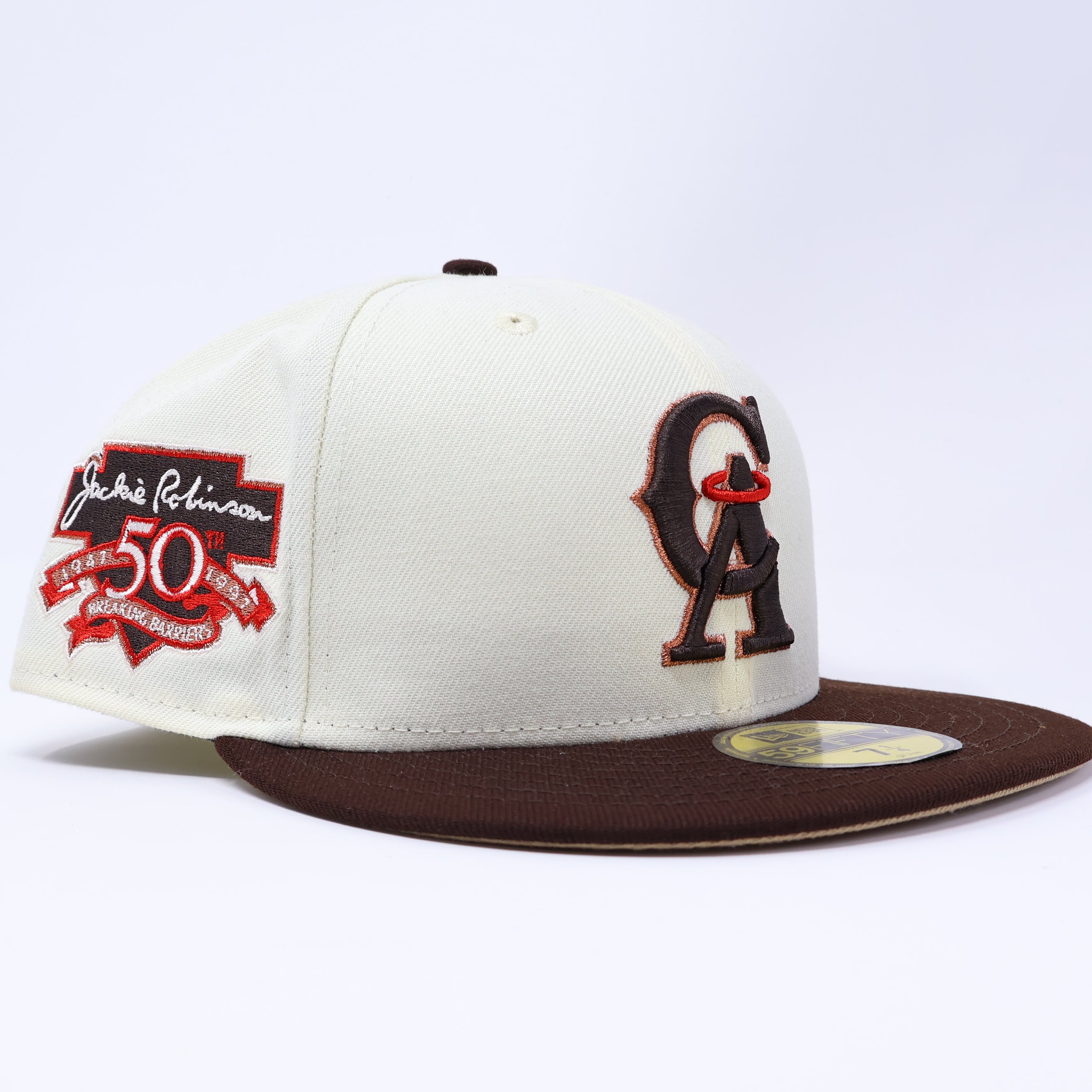 NWT 1/4 Chrome Los Angeles Angels Jackie Robinson 59fifty New Era Fitted Hat Cap