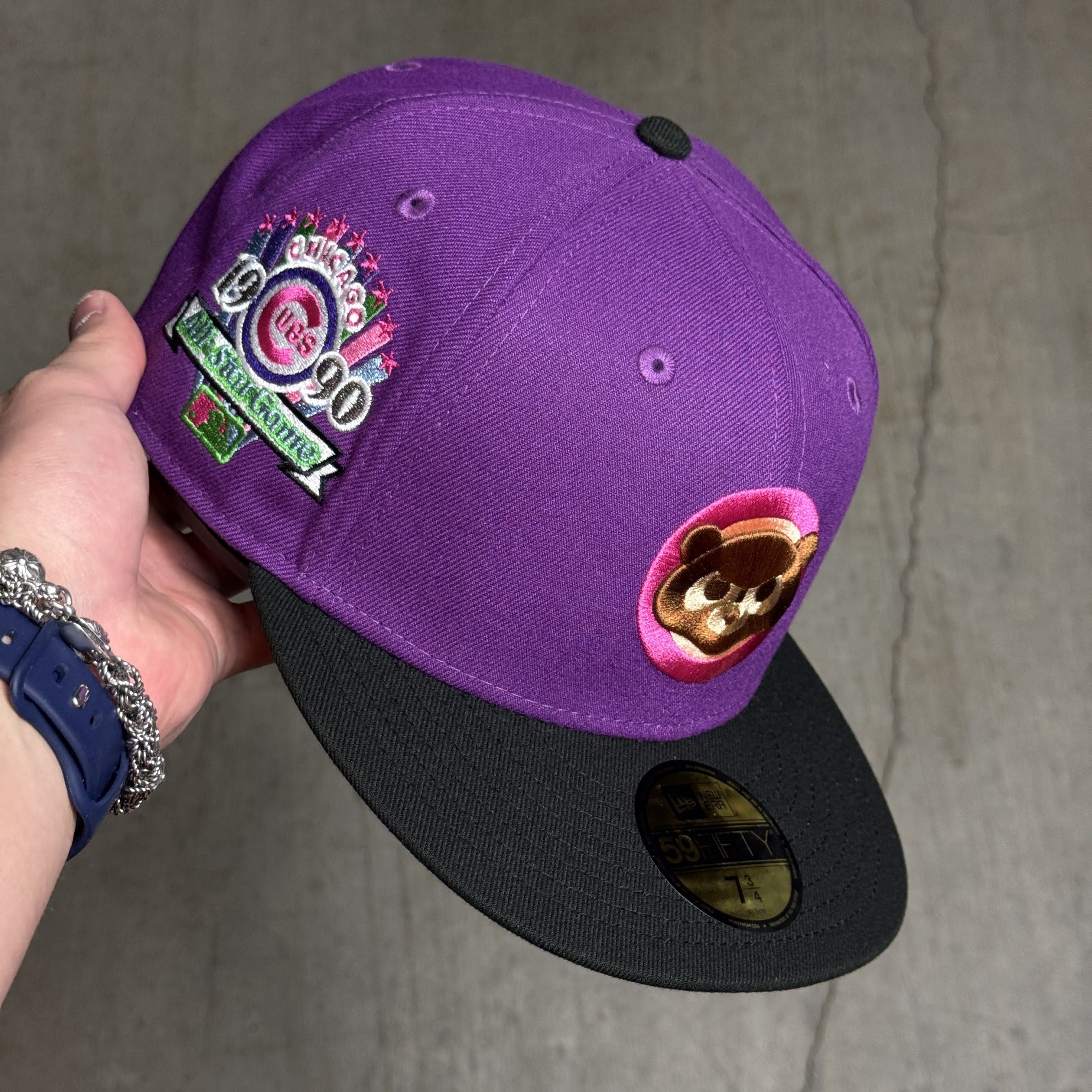 NWT 3/4 Purple Chicago Cubs 1990 All Star Game 59fifty New Era Fitted Hat Cap