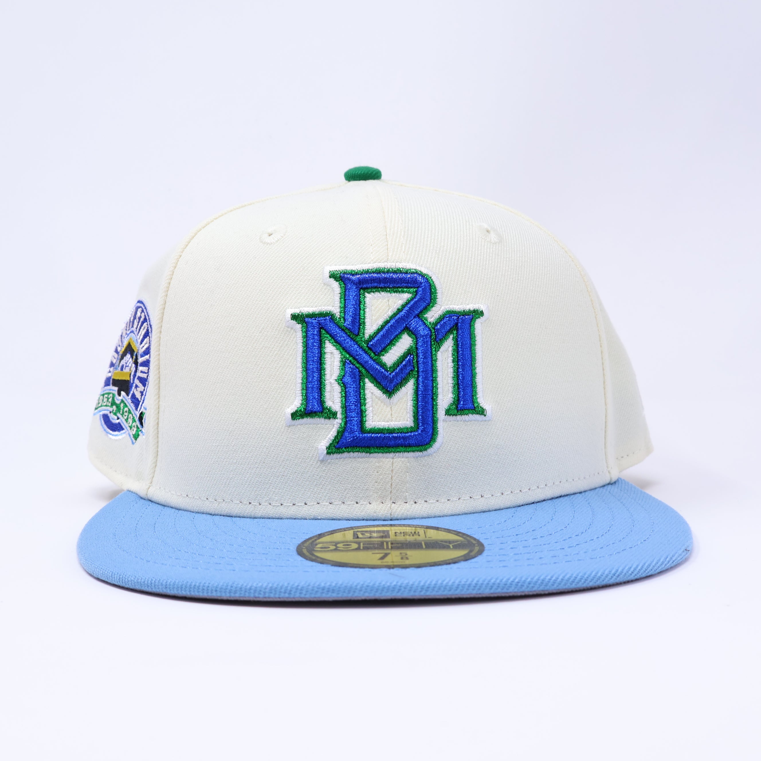 NWT 5/8 Chrome Milwaukee Brewers County Stadium 59fifty New Era Fitted Hat Cap