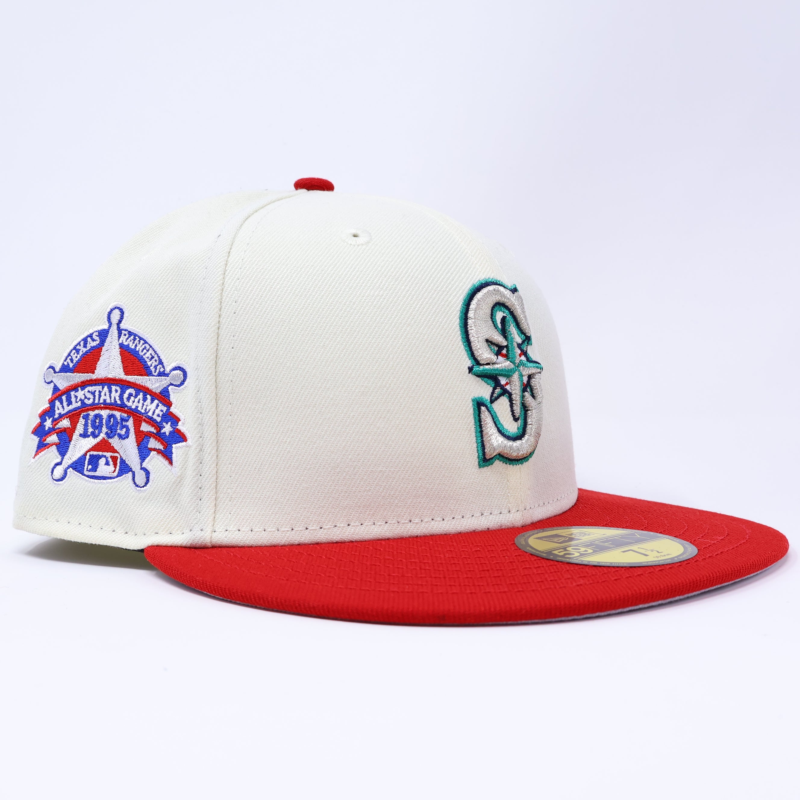 NWT 1/2 Chrome Seattle Mariners 1995 All Star Game 59fifty New Era Fitted Hat Cap