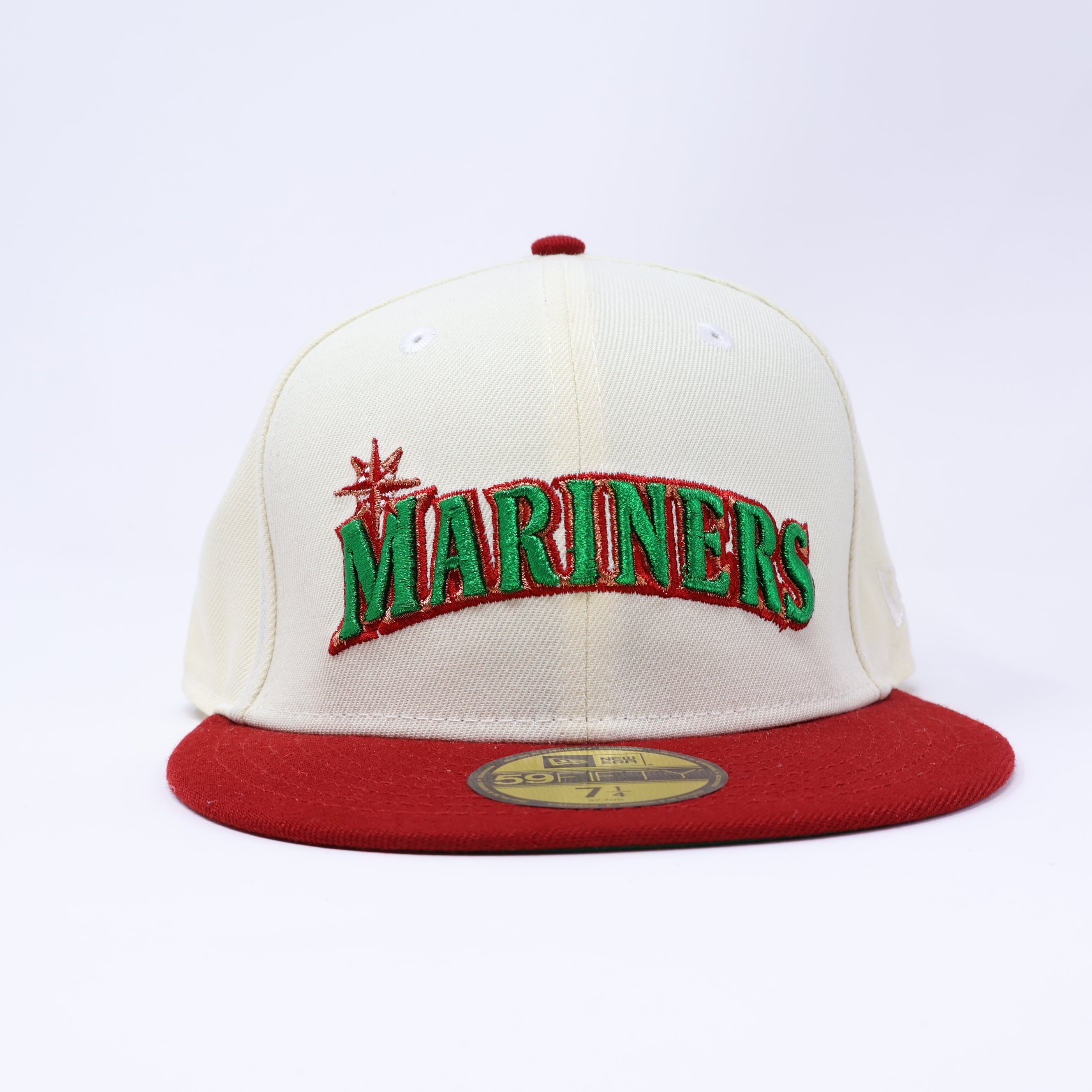 NWT 1/4 Chrome Seattle Mariners Simple Clean Dope 59fifty New Era Fitted Hat Cap