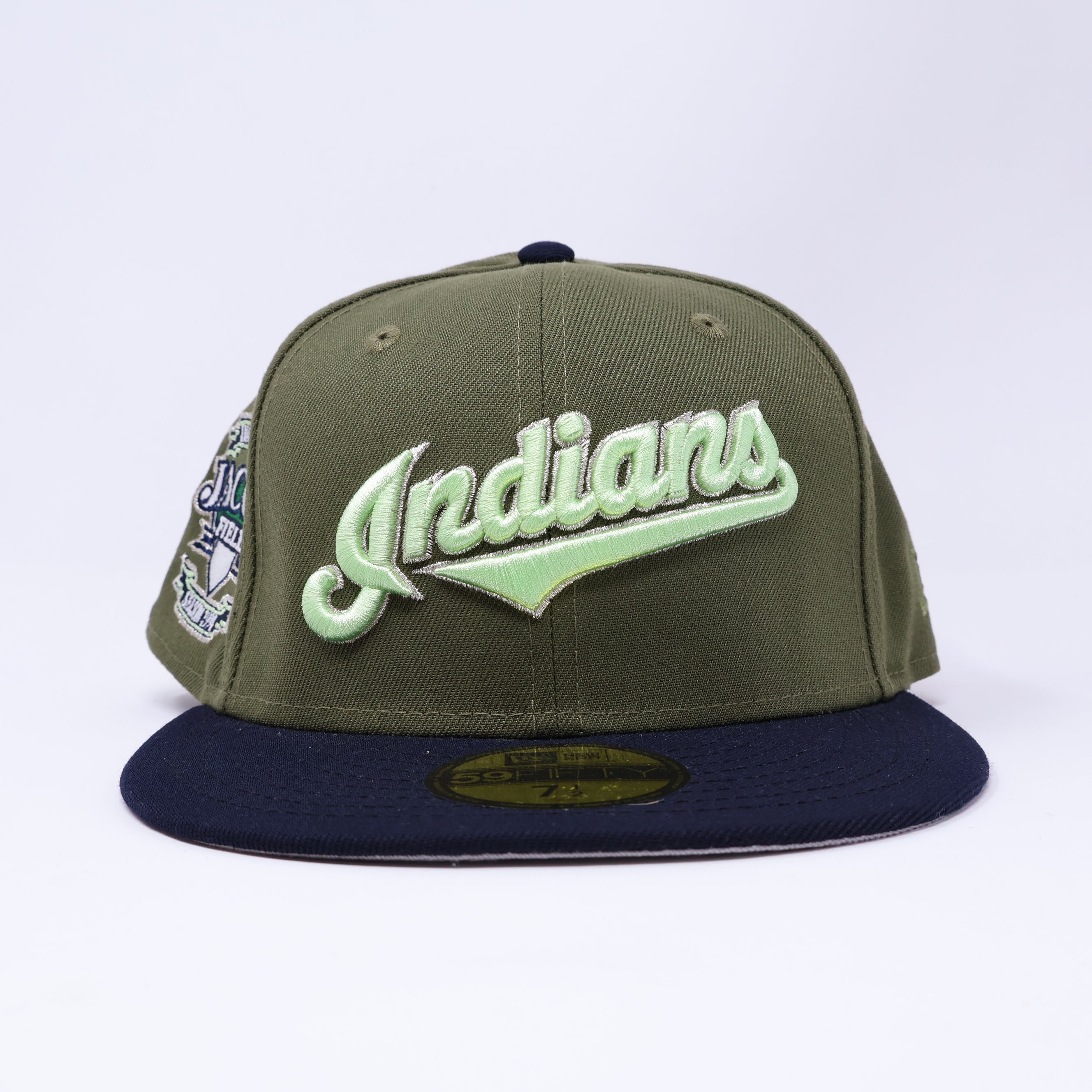 NWT 1/2 Green Cleveland Indians Jacobs Field 59fifty New Era Fitted Hat Cap