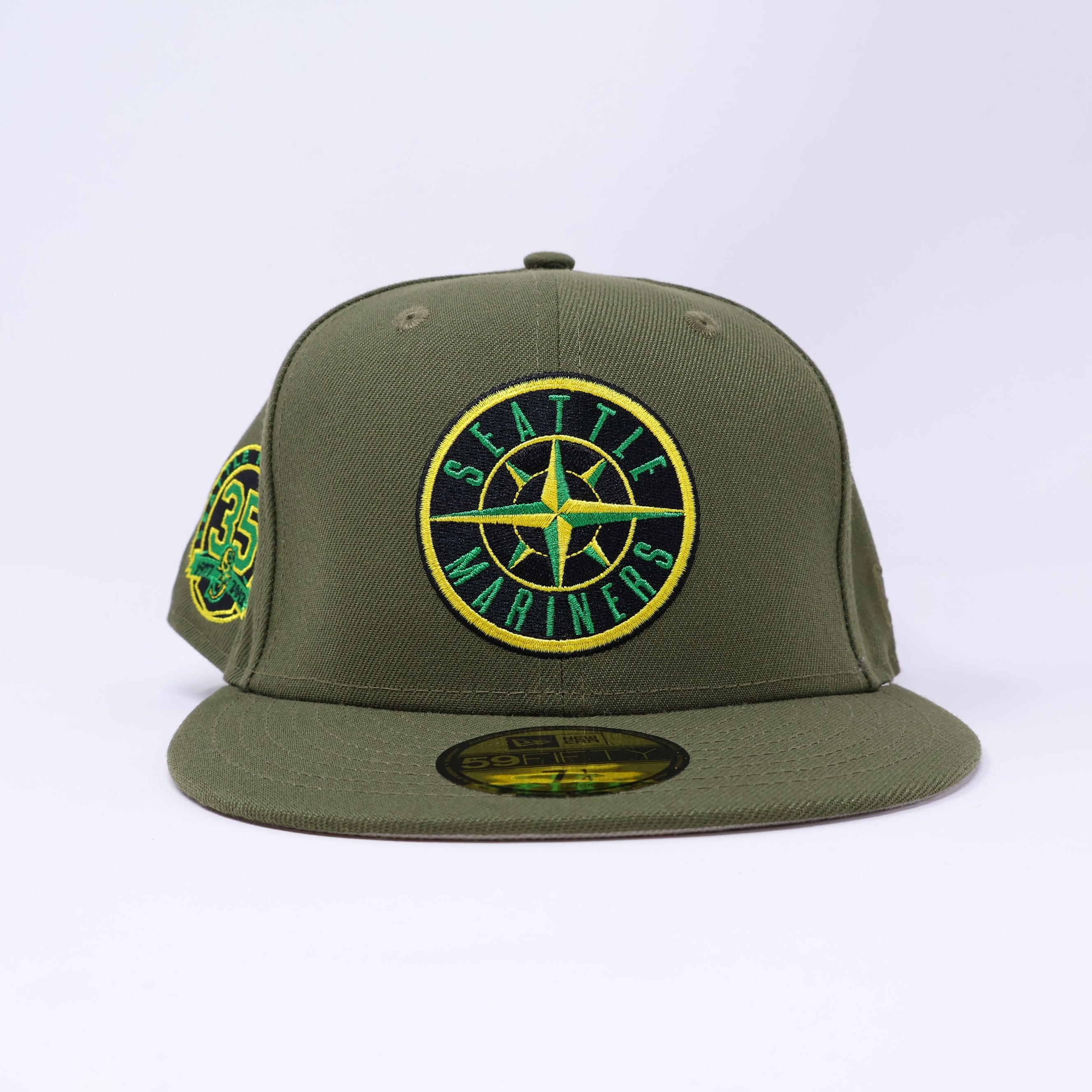 NEW 1/4 Olive Seattle Mariners 35th Anniversary Hatclub 59fifty New Era Fitted Hat Cap