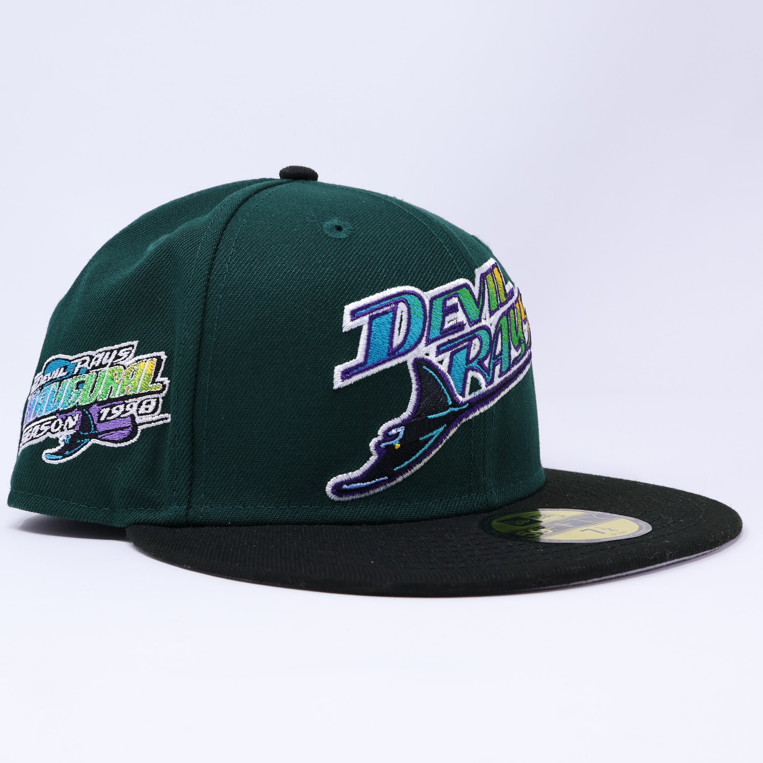 NWT 1/4 Green Tampa Bay Devil Rays 1998 Inaugural 59fifty New Era Fitted Hat Cap