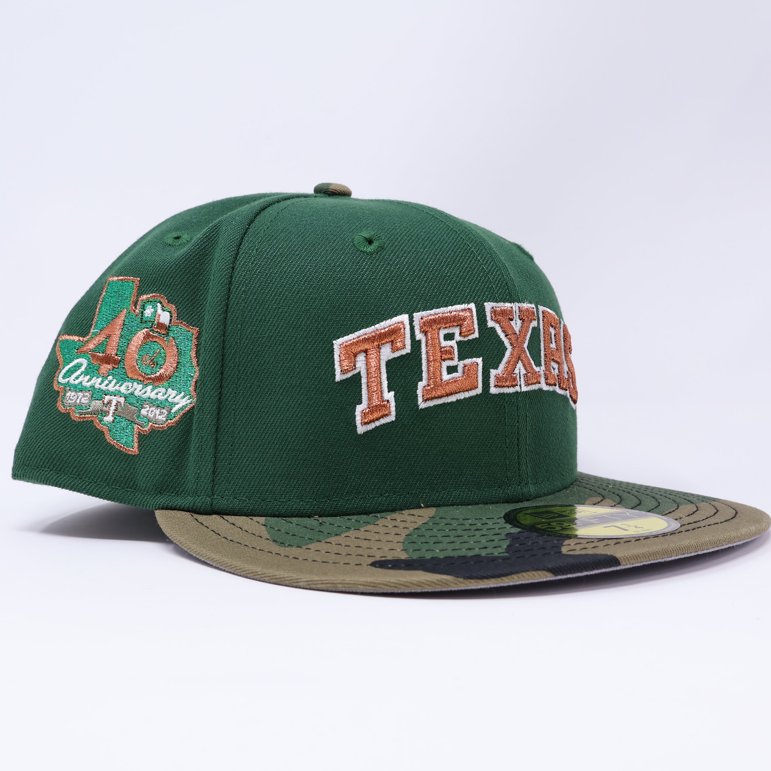 NWT 1/4 Green Dallas Texas Rangers 40th Anniversary 59fifty New Era Fitted Hat Cap