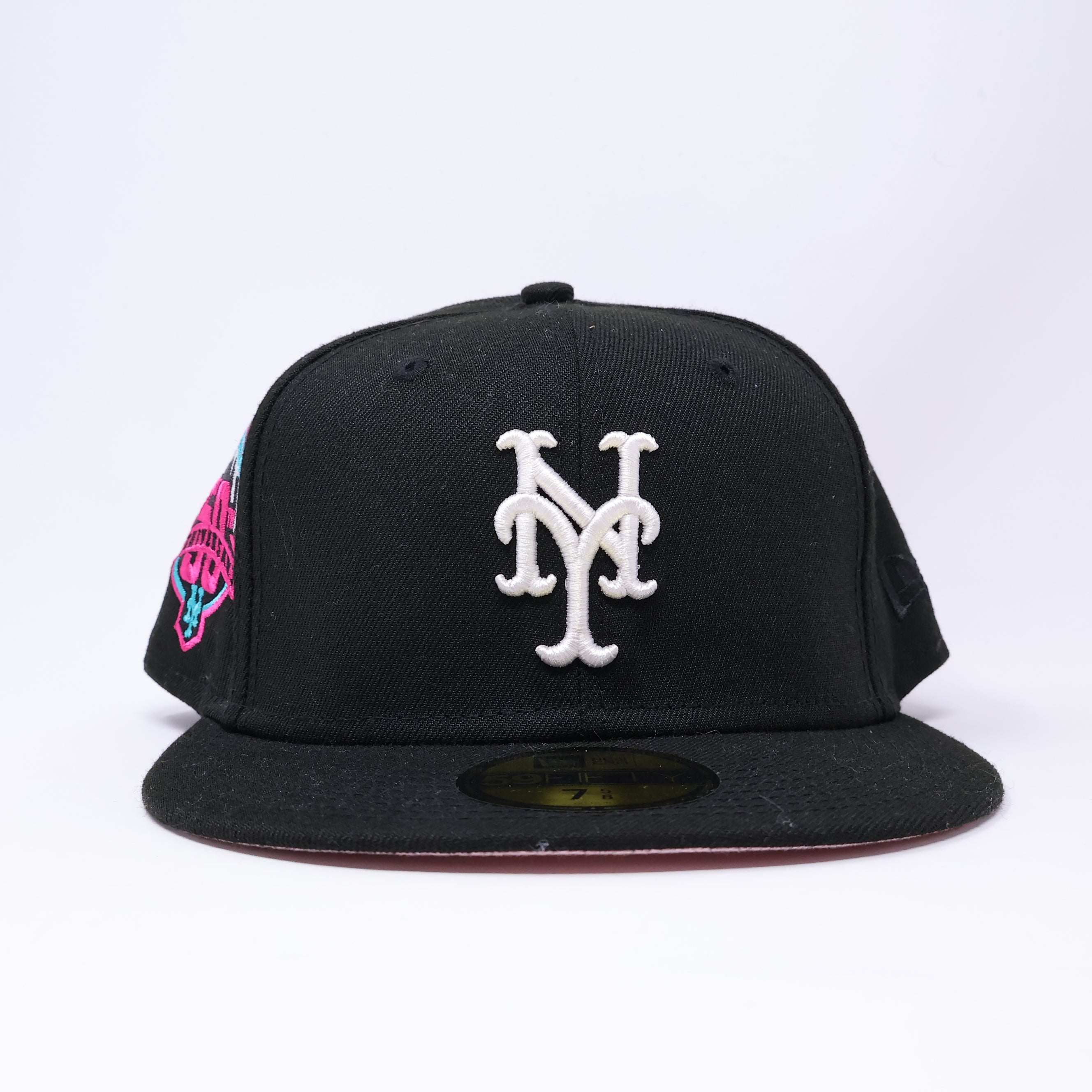 USED 5/8 Black New York Mets 50th Anniversary 59fifty New Era Fitted Hat Cap