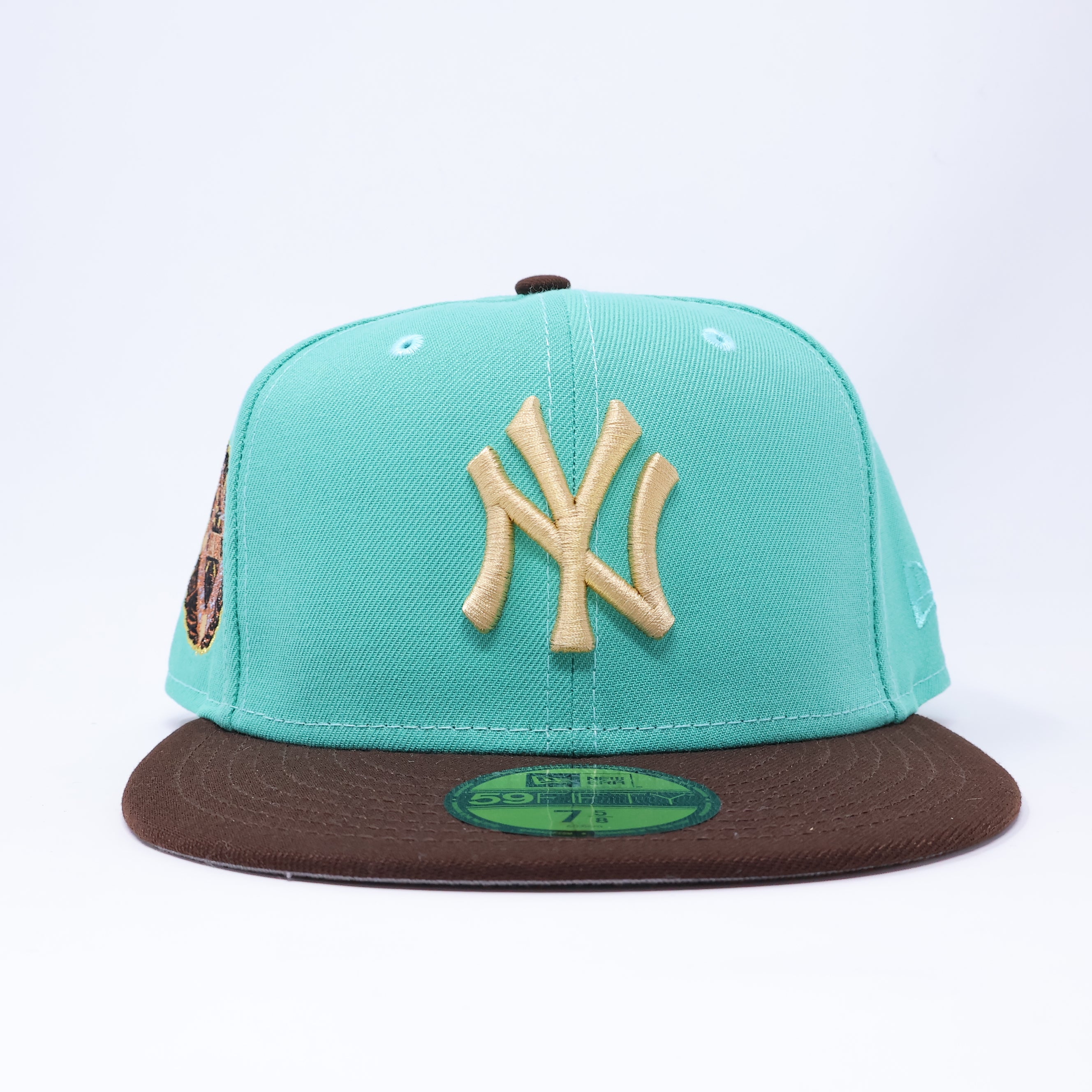 NWT 5/8 Turquoise New York Yankees World Series 59fifty New Era Fitted Hat Cap
