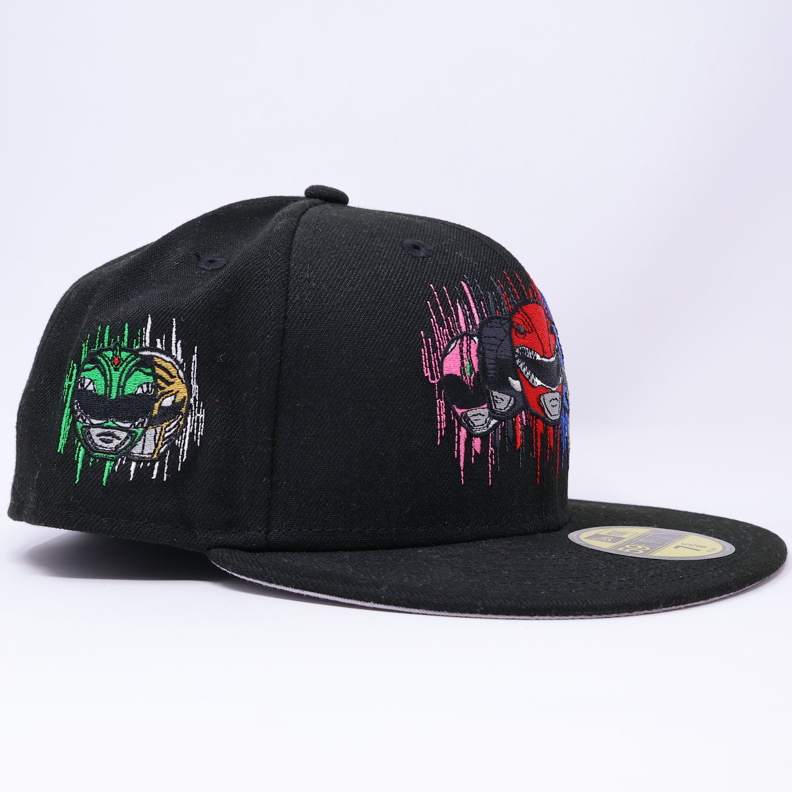 NWT 5/8 Black All Characters Power Rangers 59fifty New Era Fitted Hat Cap