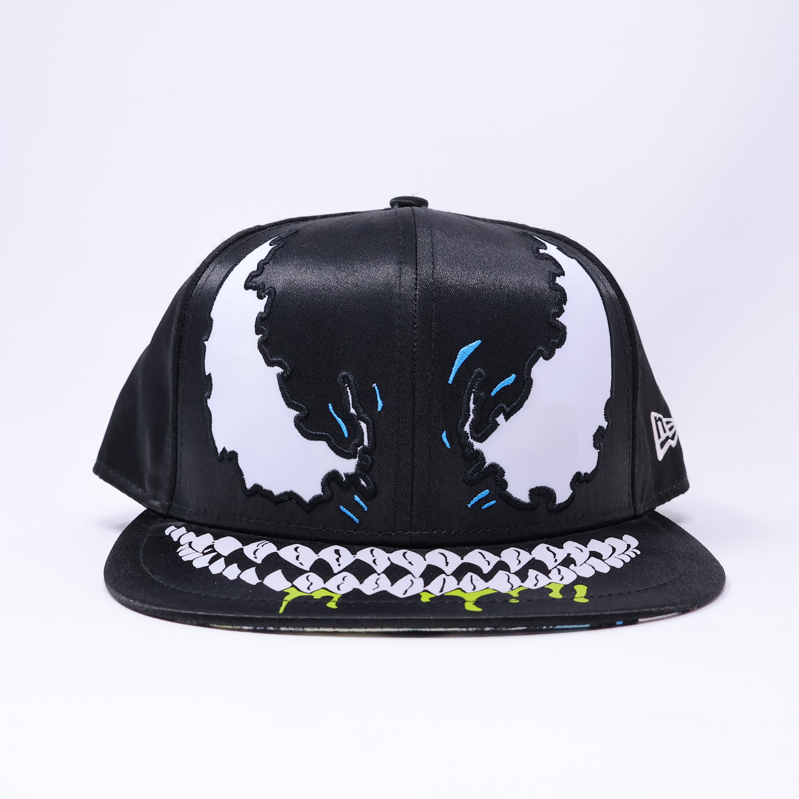 NWT 5/8 Black Satin Venom Marvel Spider-Man 59fifty New Era Fitted Hat Cap