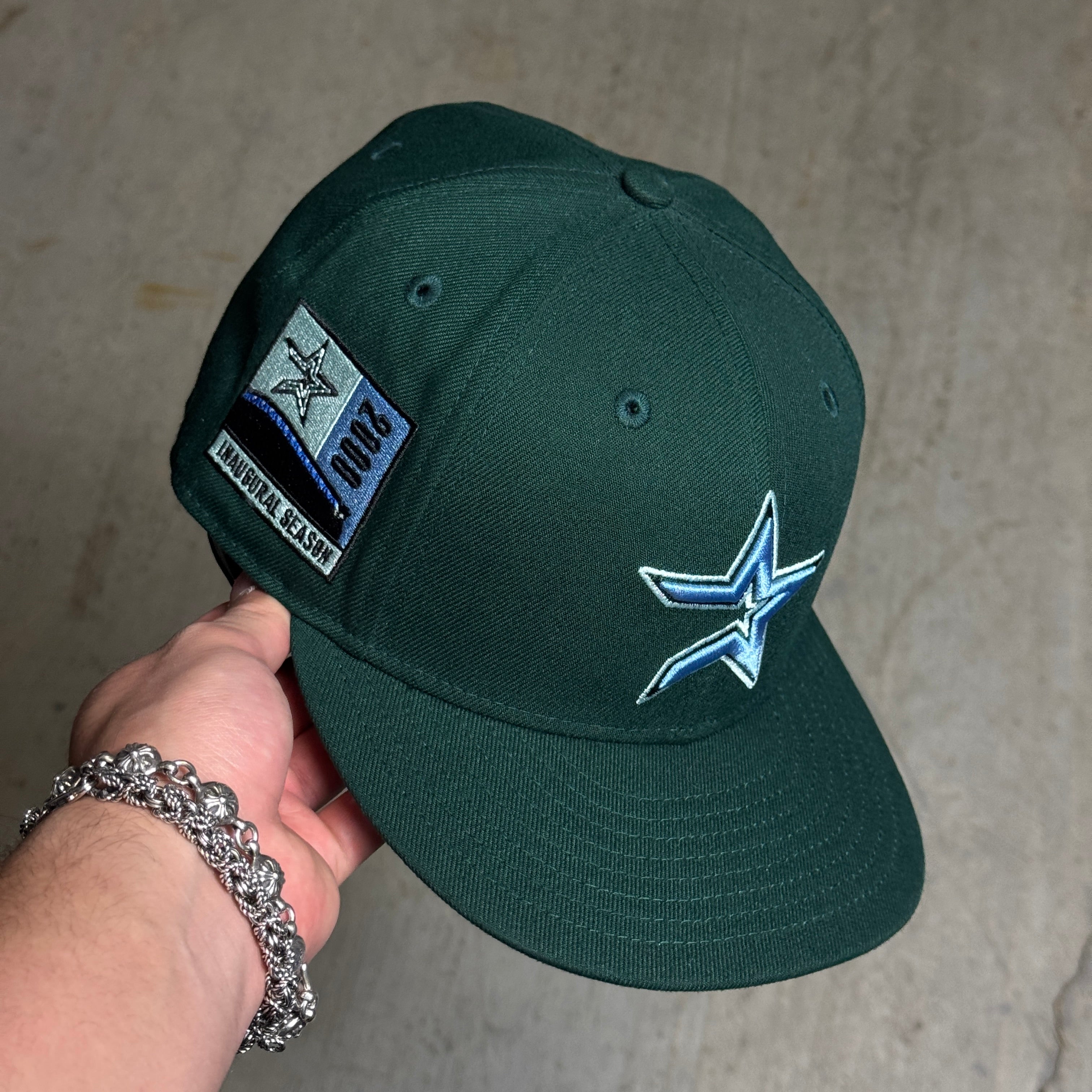 USED 5/8 Green Houston Astros 2000 Inaugural 59fifty New Era Fitted Hat Cap