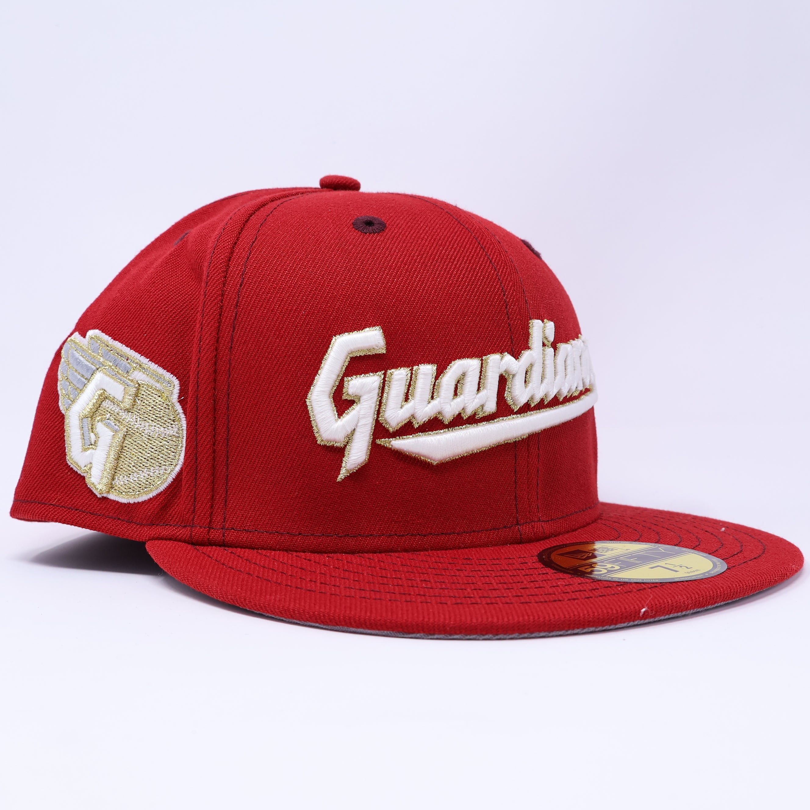 NWT 1/2 Red Cleveland Guardians G Logo 59fifty New Era Fitted Hat Cap