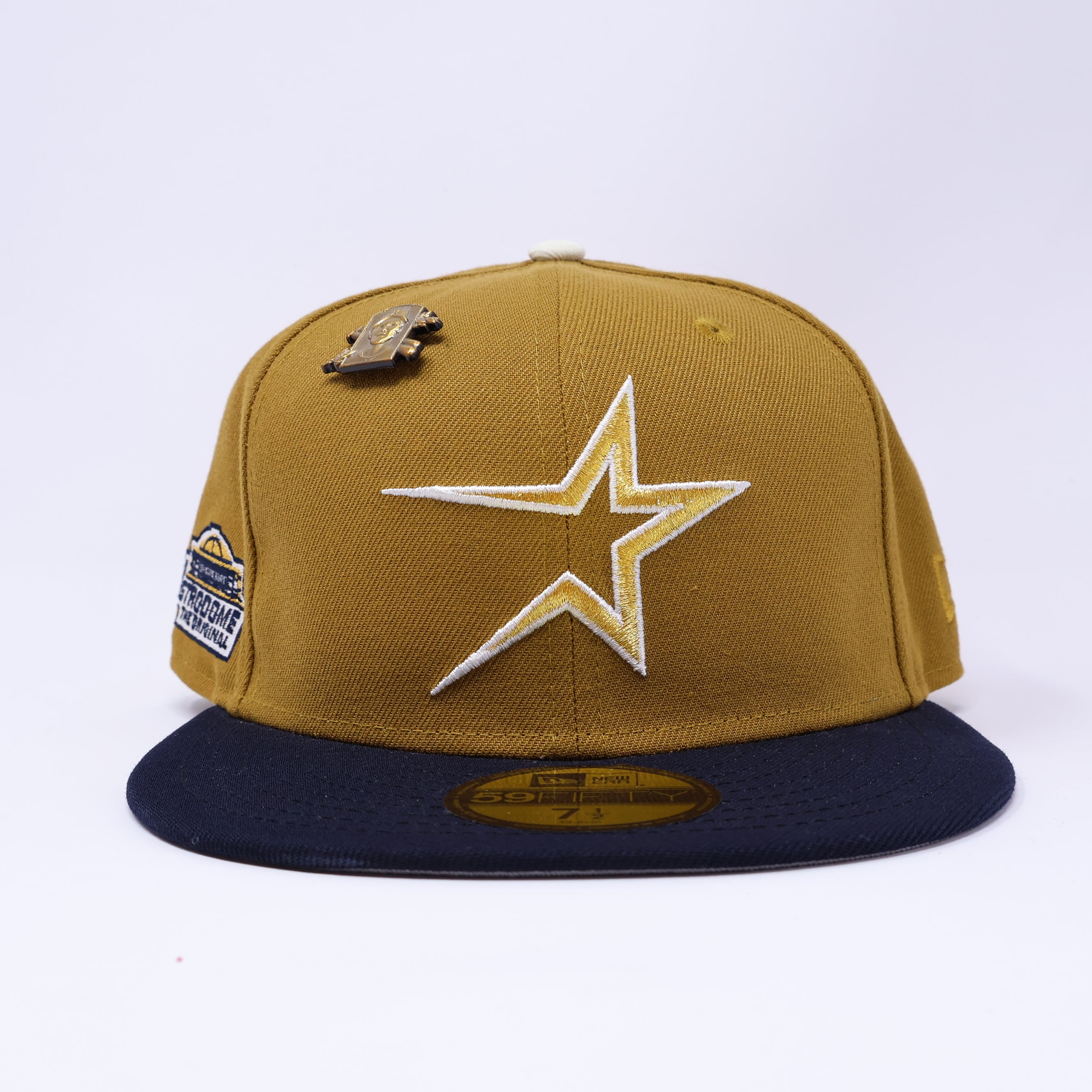 NWT 1/2 Khaki Houston Astros Astrodome The Original 59fifty New Era Fitted Hat Cap