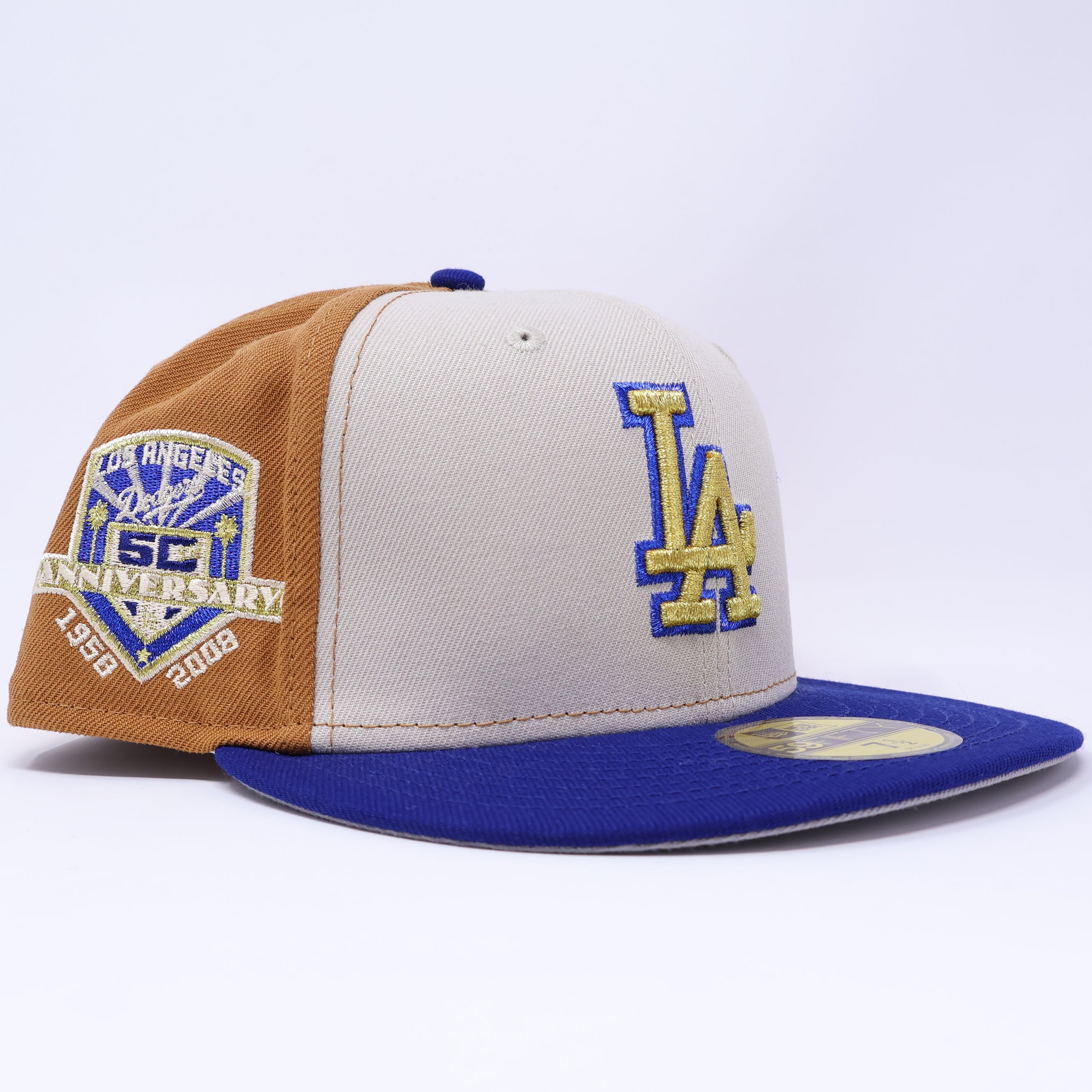 NWT 1/2 Multicolor Los Angeles Dodgers 50th Anniversary 59fifty New Era Fitted Hat Cap