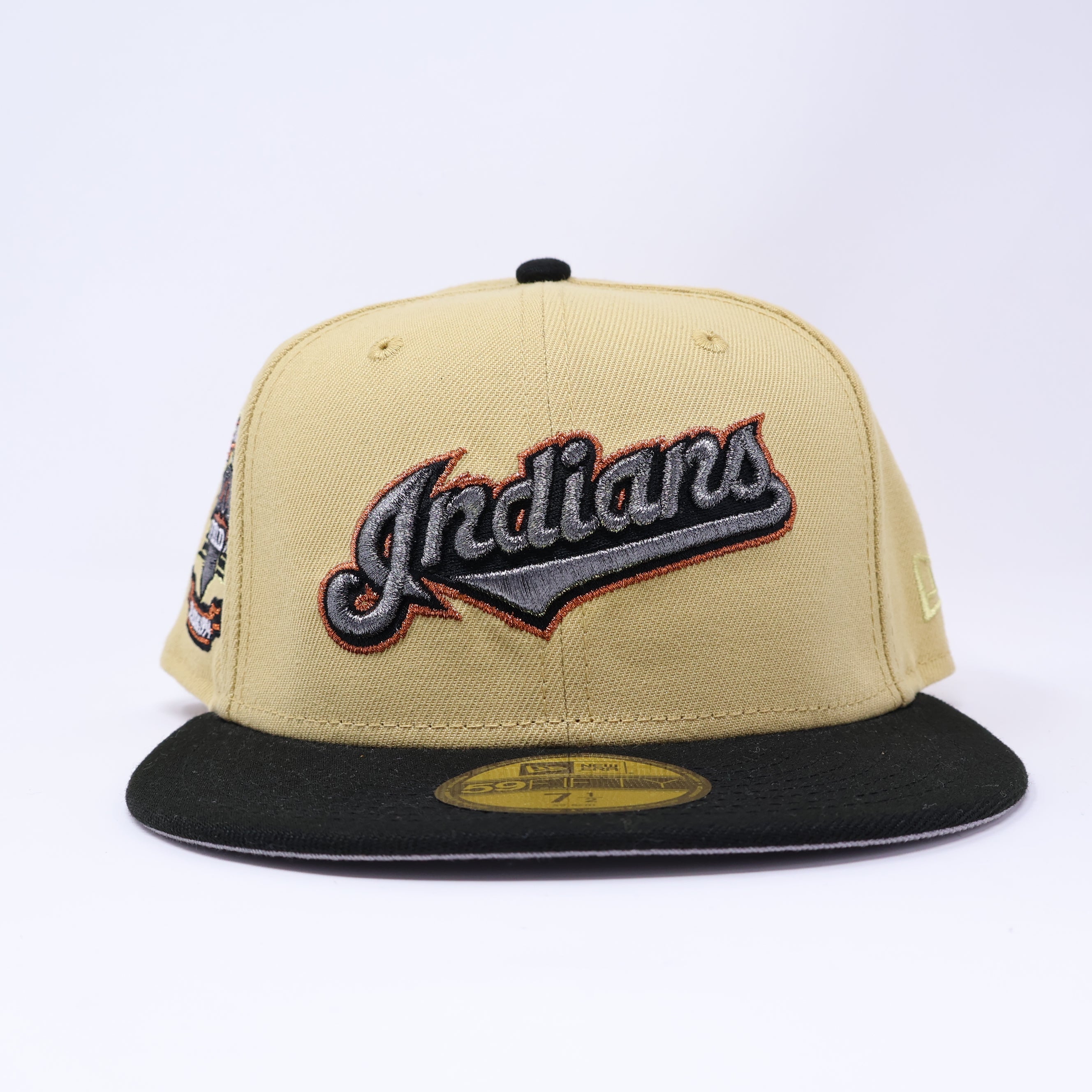 NWT 1/2 Khaki Cleveland Indians Jacobs Field 59fifty New Era Fitted Hat Cap