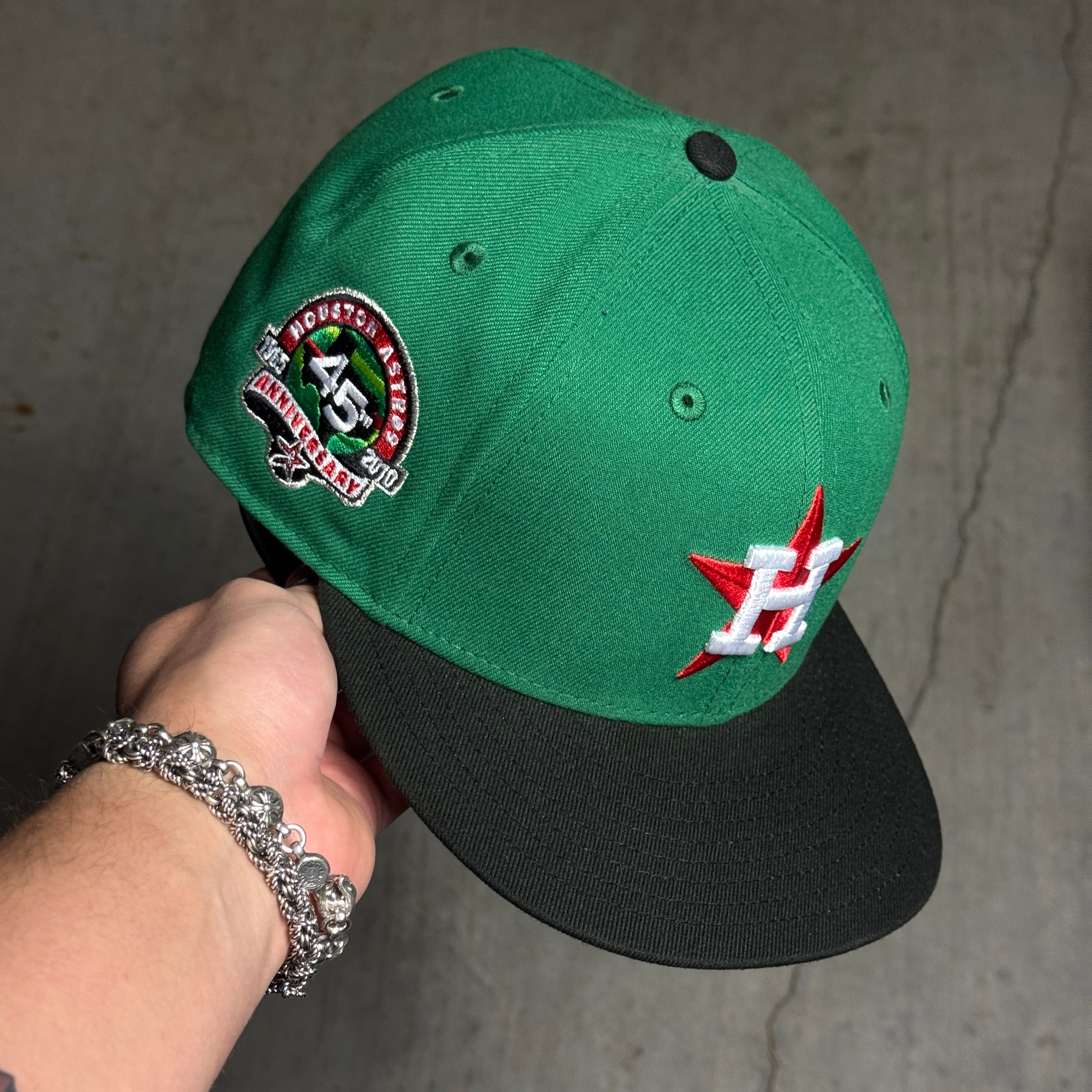 USED 3/4 Green Houston Astros 45th Anniversary 59fifty New Era Fitted Hat Cap