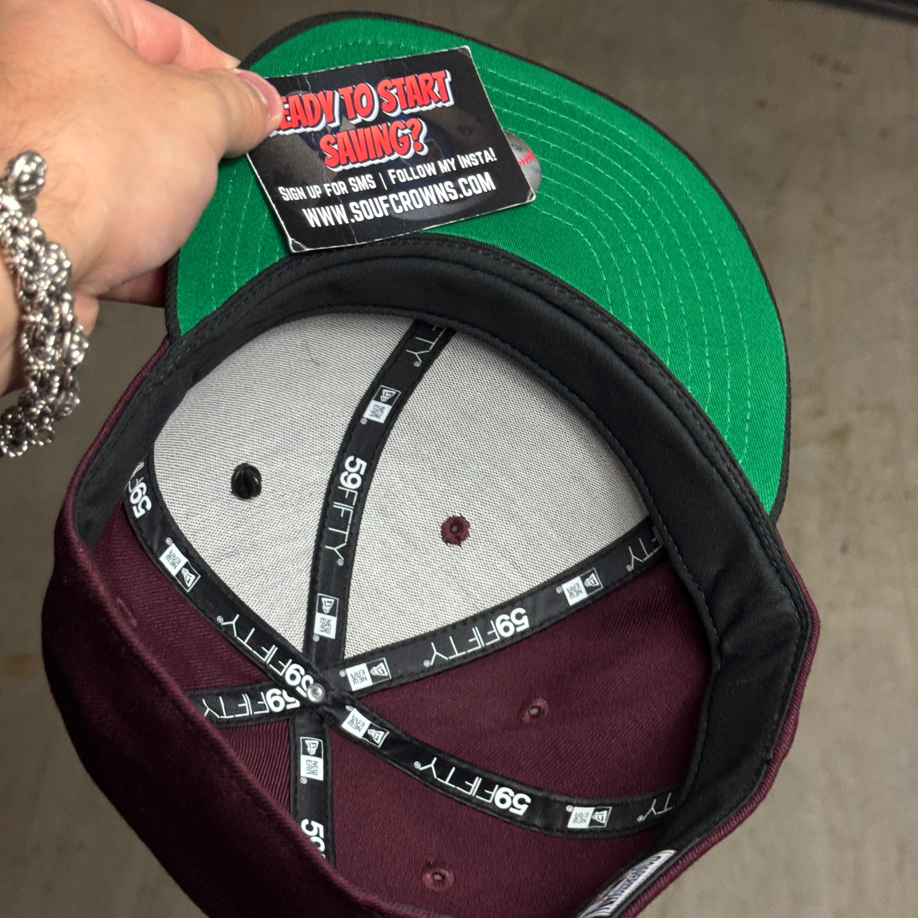 USED 5/8 Maroon Dallas Texas Rangers Final Season 59fifty New Era Fitted Hat Cap