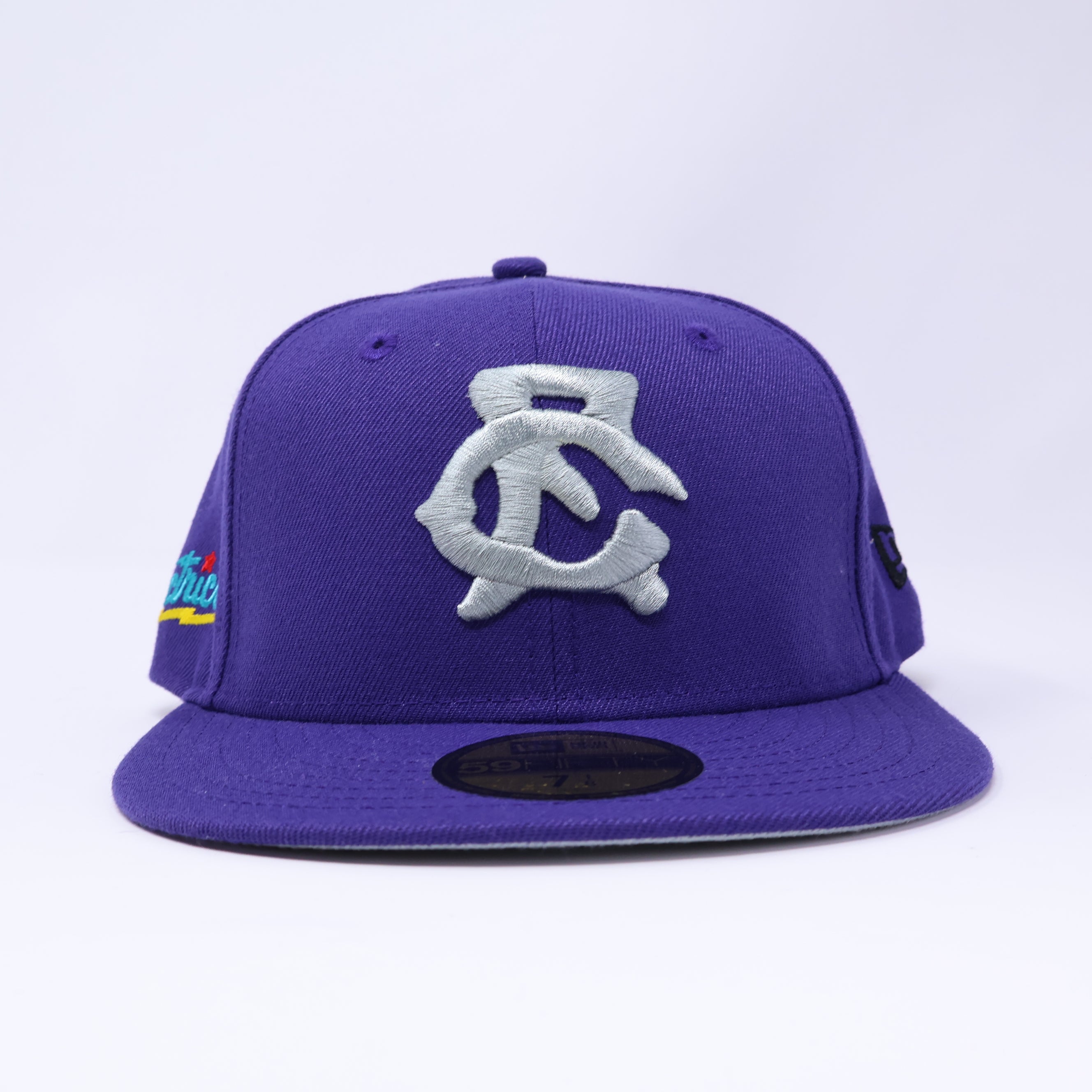NWT 1/8 Purple Great Fall Electrics Minor League 59fifty New Era Fitted Hat Cap
