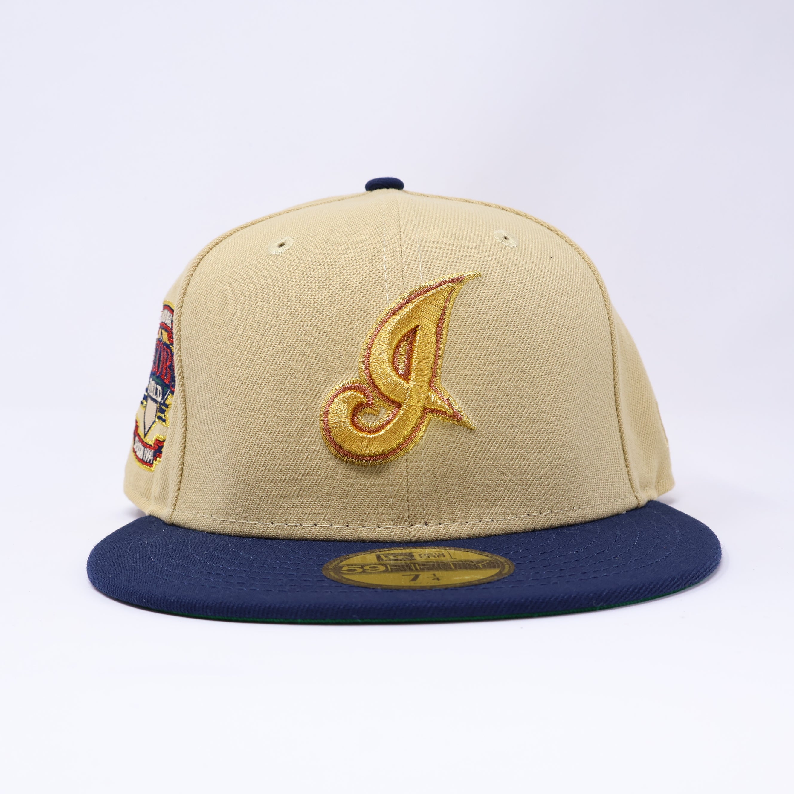 NWT 1/4 Khaki Cleveland Indians Jacobs Field 59fifty New Era Fitted Hat Cap