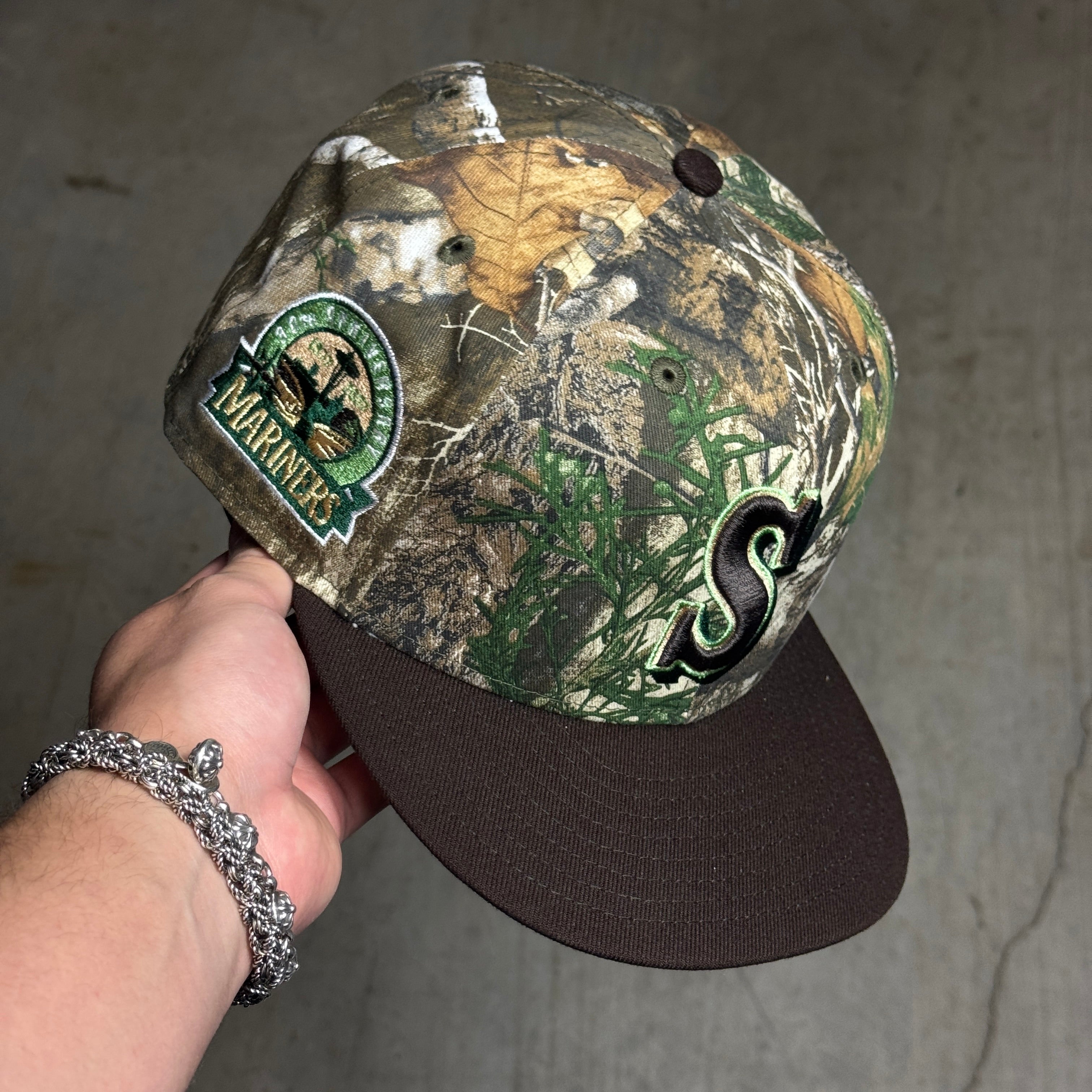 USED 3/4 Realtree Seattle Mariners 30th Anniversary 59fifty New Era Fitted Hat Cap