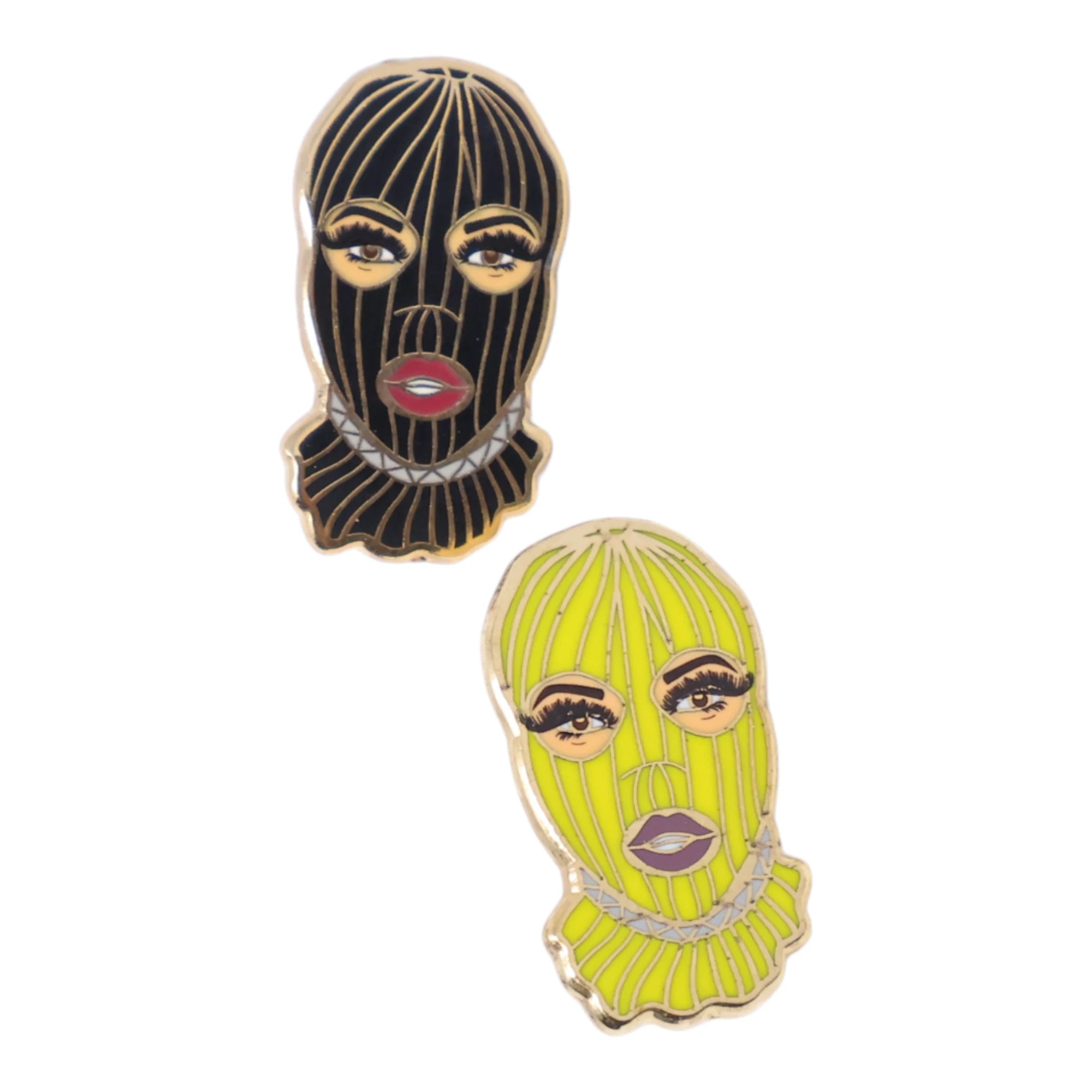Masked Girl Graphic Pin
