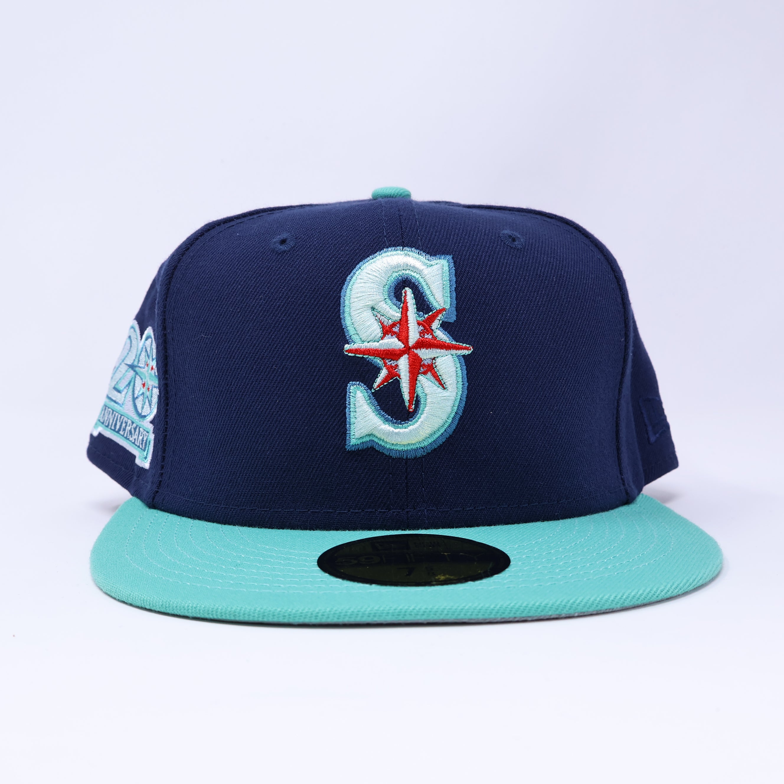 NWT 5/8 Blue Seattle Mariners 20th Anniversary 59fifty New Era Fitted Hat Cap