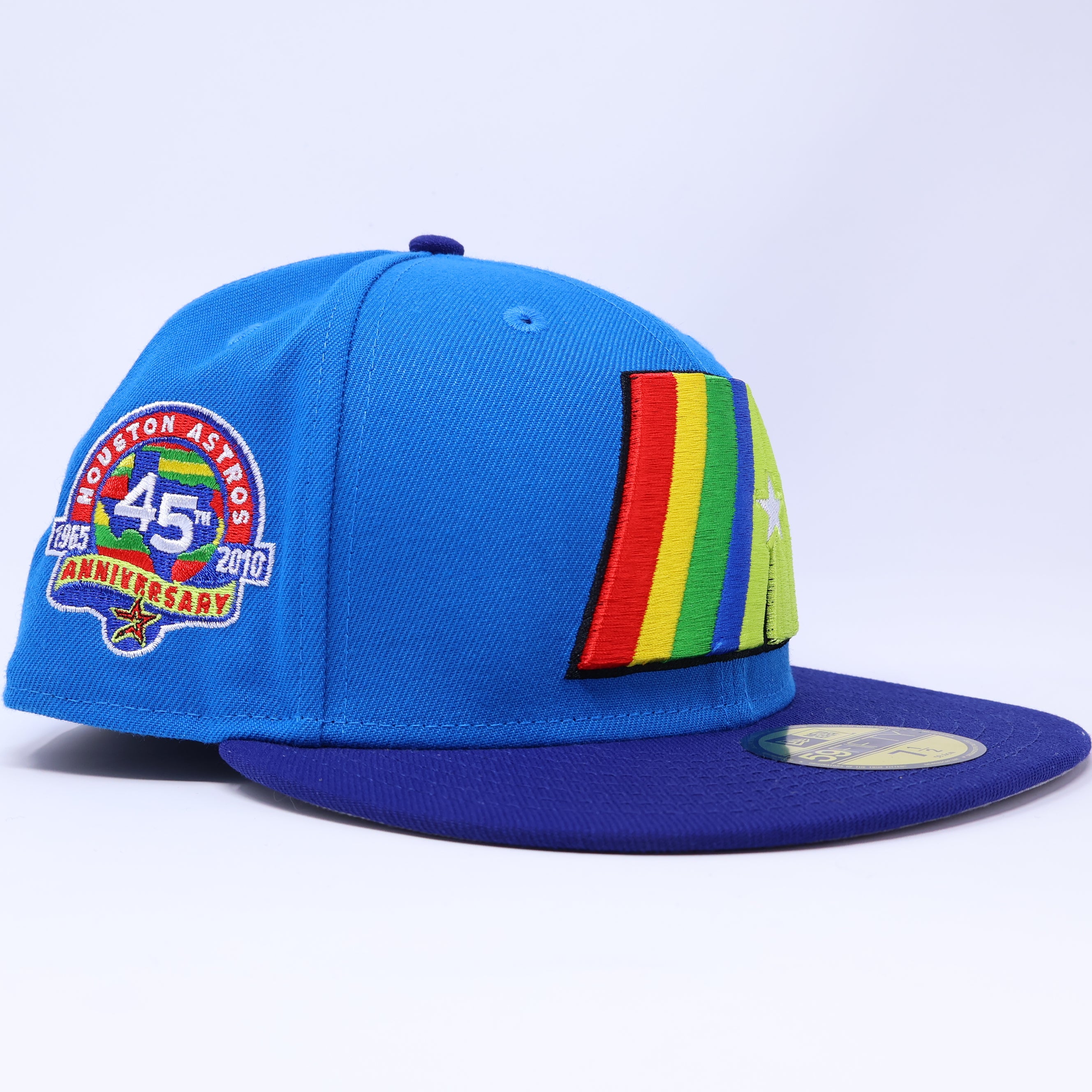 NWT 1/2 Blue Houston Astros Prototype 45th Anniversary 59fifty New Era Fitted Hat Cap