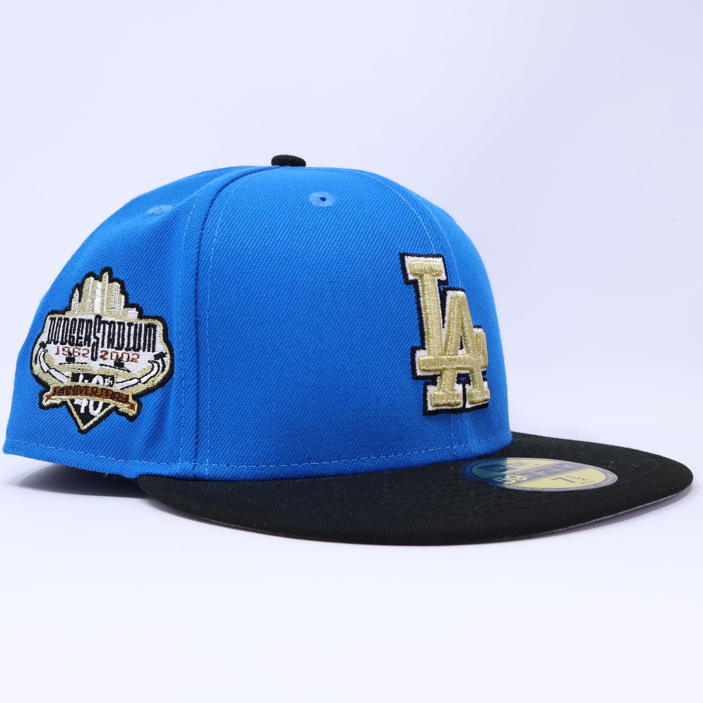 NEW 1/2 Blue Los Angeles Dodgers 40th Anniversary 59fifty New Era Fitted Hat Cap
