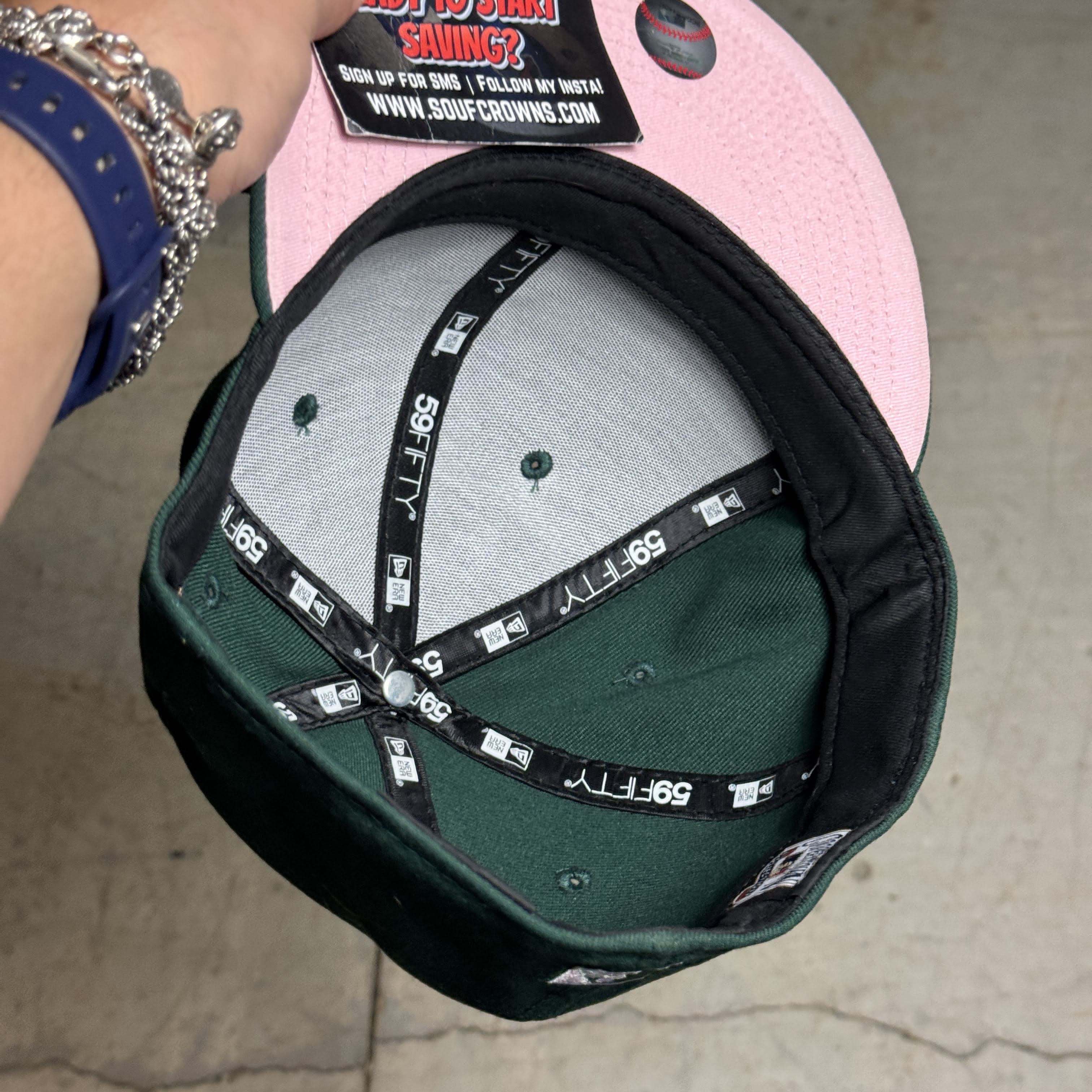 USED 7/8 Green New York Mets 2000 World Series 59fifty New Era Fitted Hat Cap