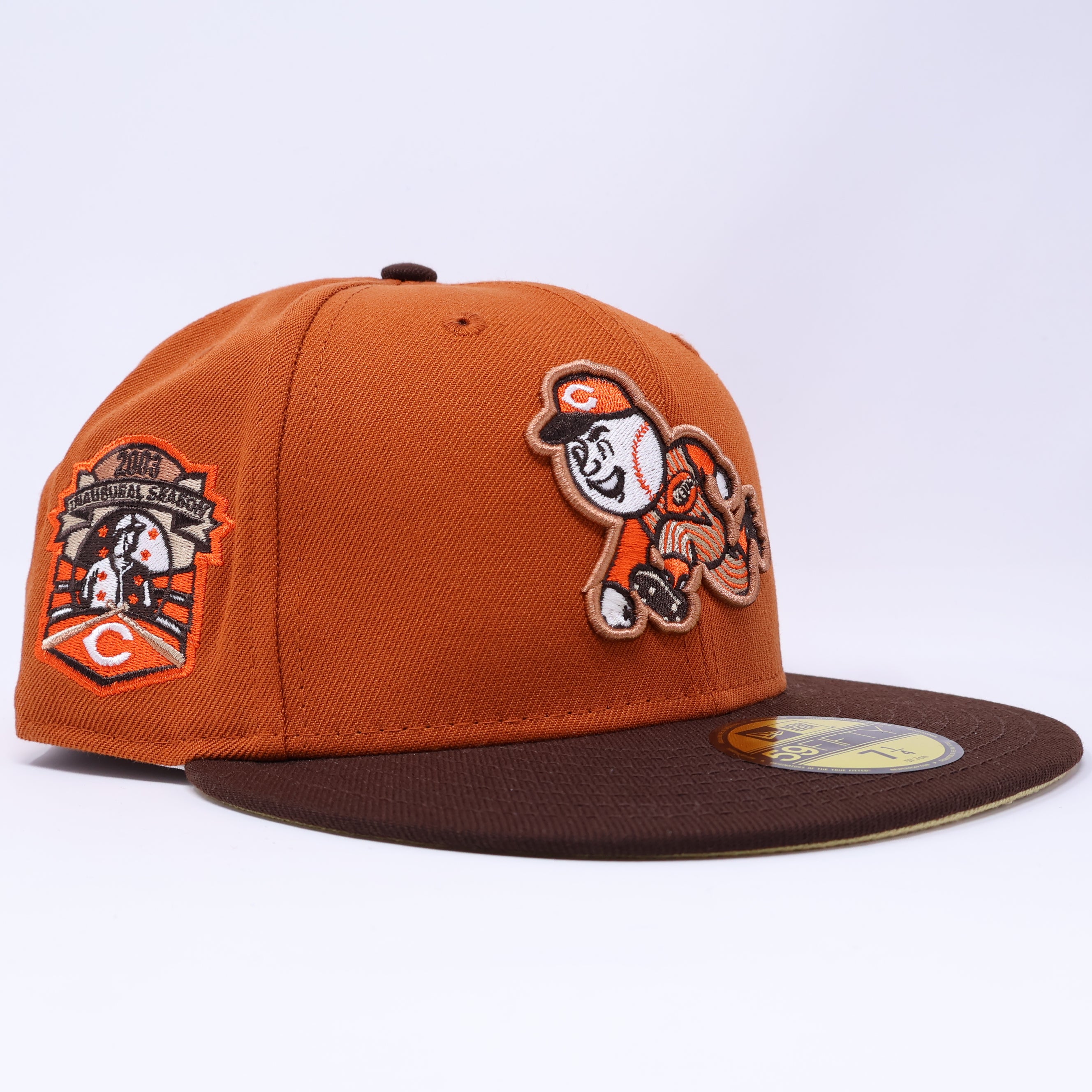 NEW 1/4 Rust Orange Cincinnati Reds 2003 Inaugural 59fifty New Era Fitted Hat Cap
