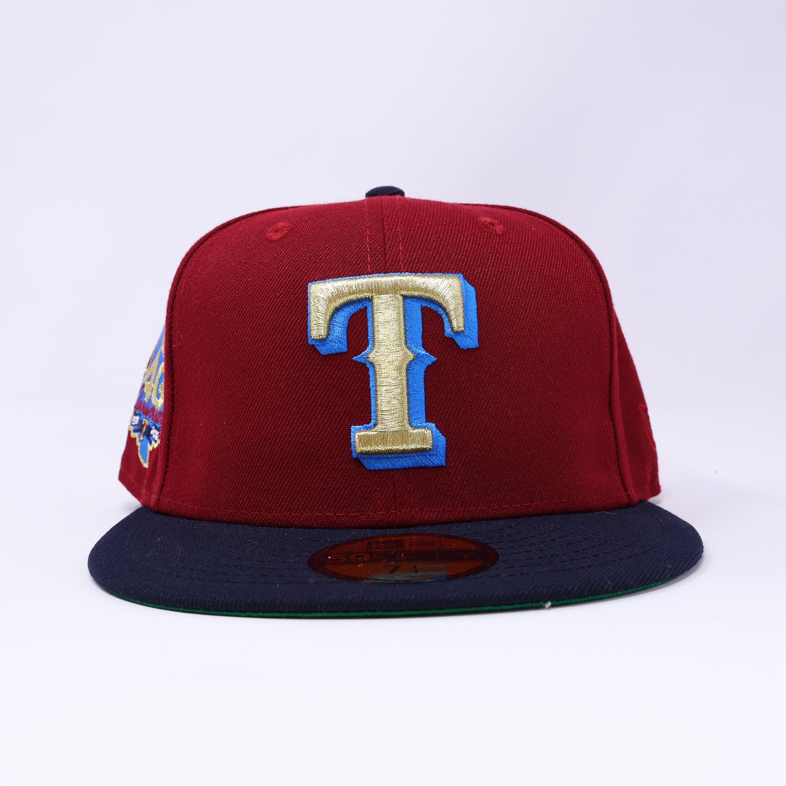 NWT 1/4 Maroon Dallas Texas Rangers 40th Anniversary 59fifty New Era Fitted Hat Cap