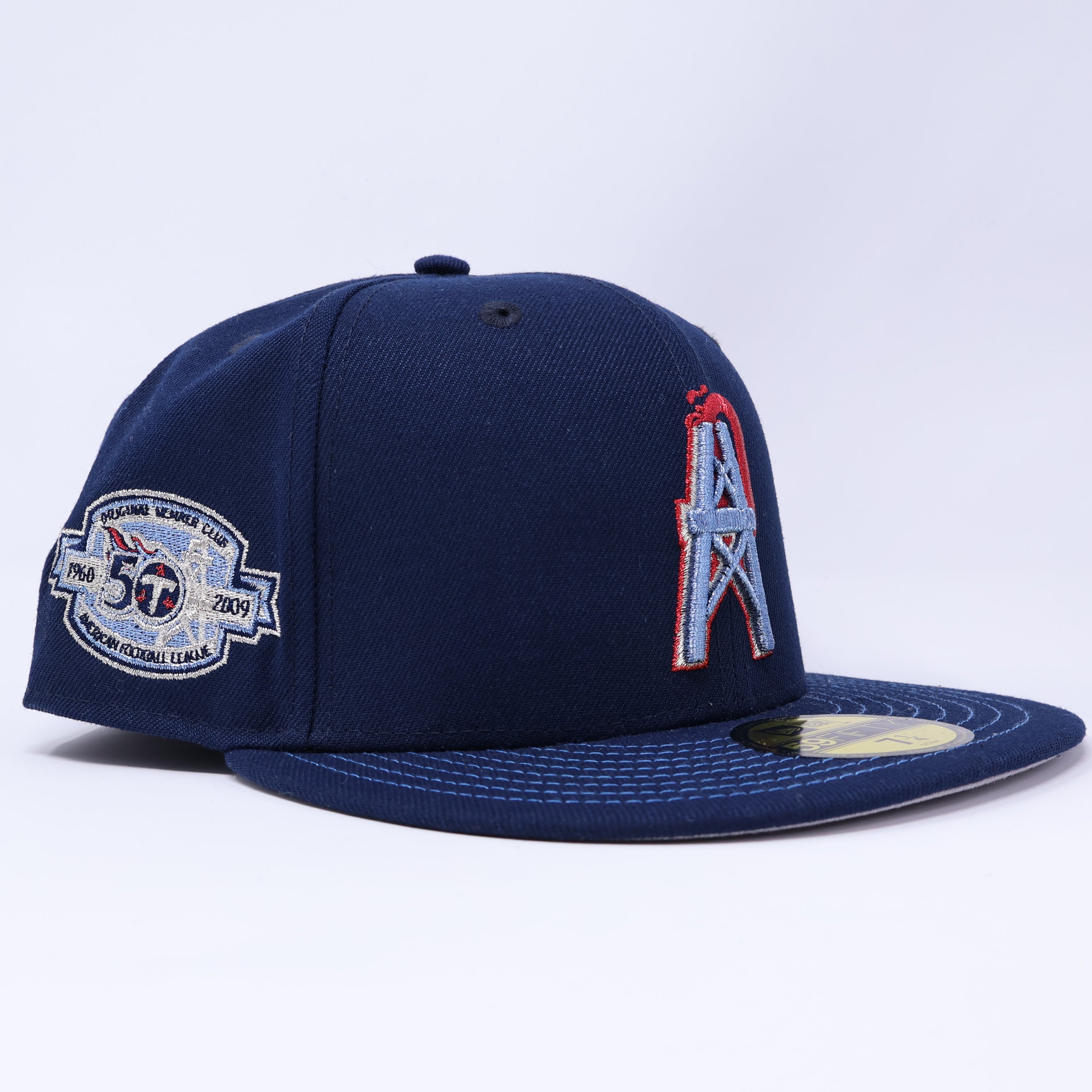 NEW 1/4 Navy Tennessee Titans 50th Anniversary 59fifty New Era Fitted Hat Cap
