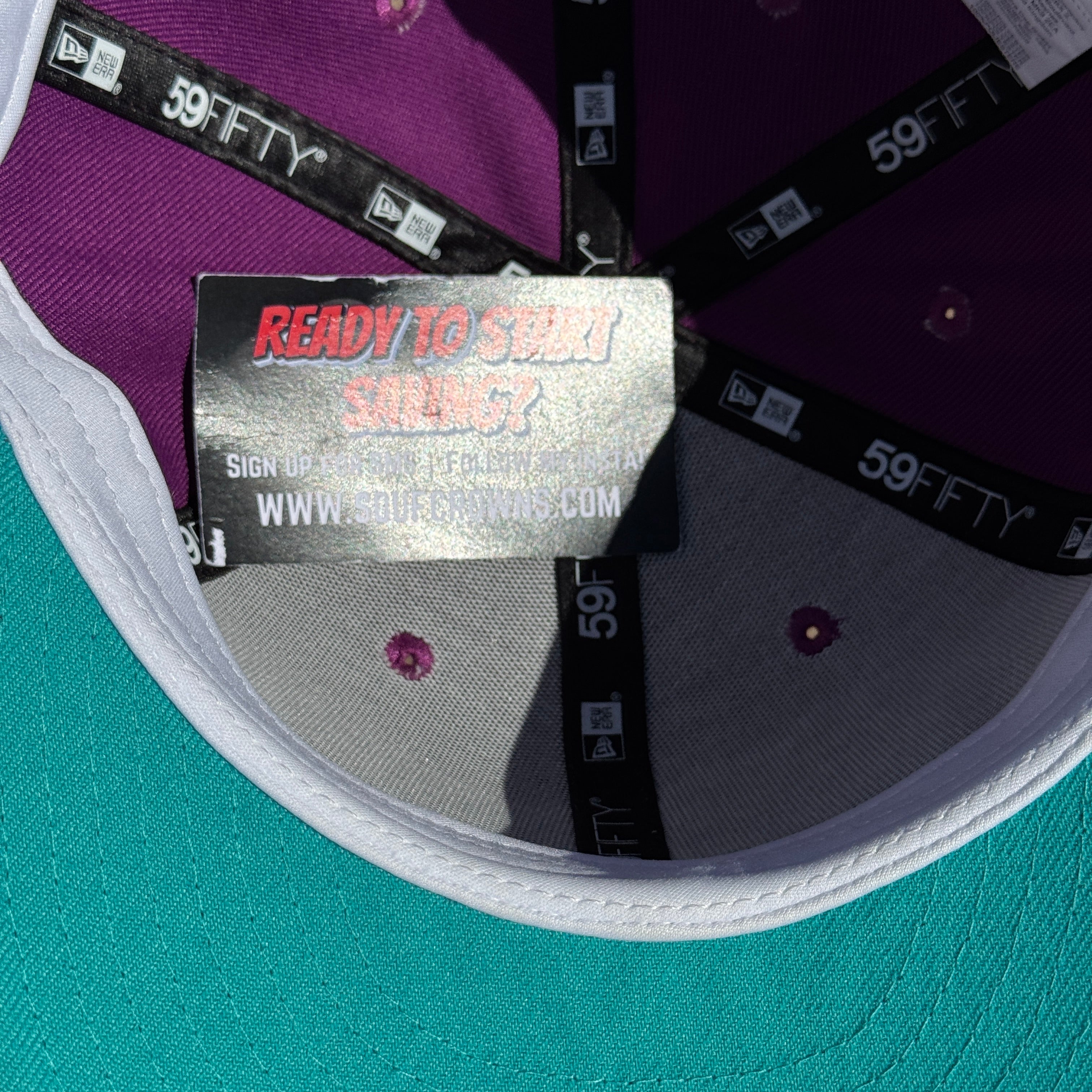 USED 1/8 Purple Greensboro Bats 59fifty New Era Fitted Hat Cap