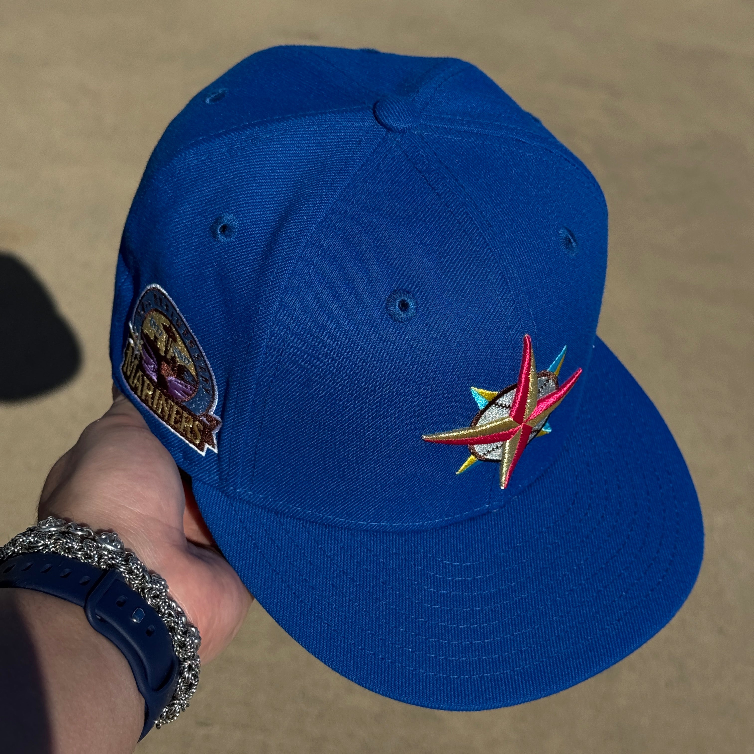 USED 1/8 Blue Seattle Mariners 30th Anniversary 59fifty New Era Fitted Hat Cap