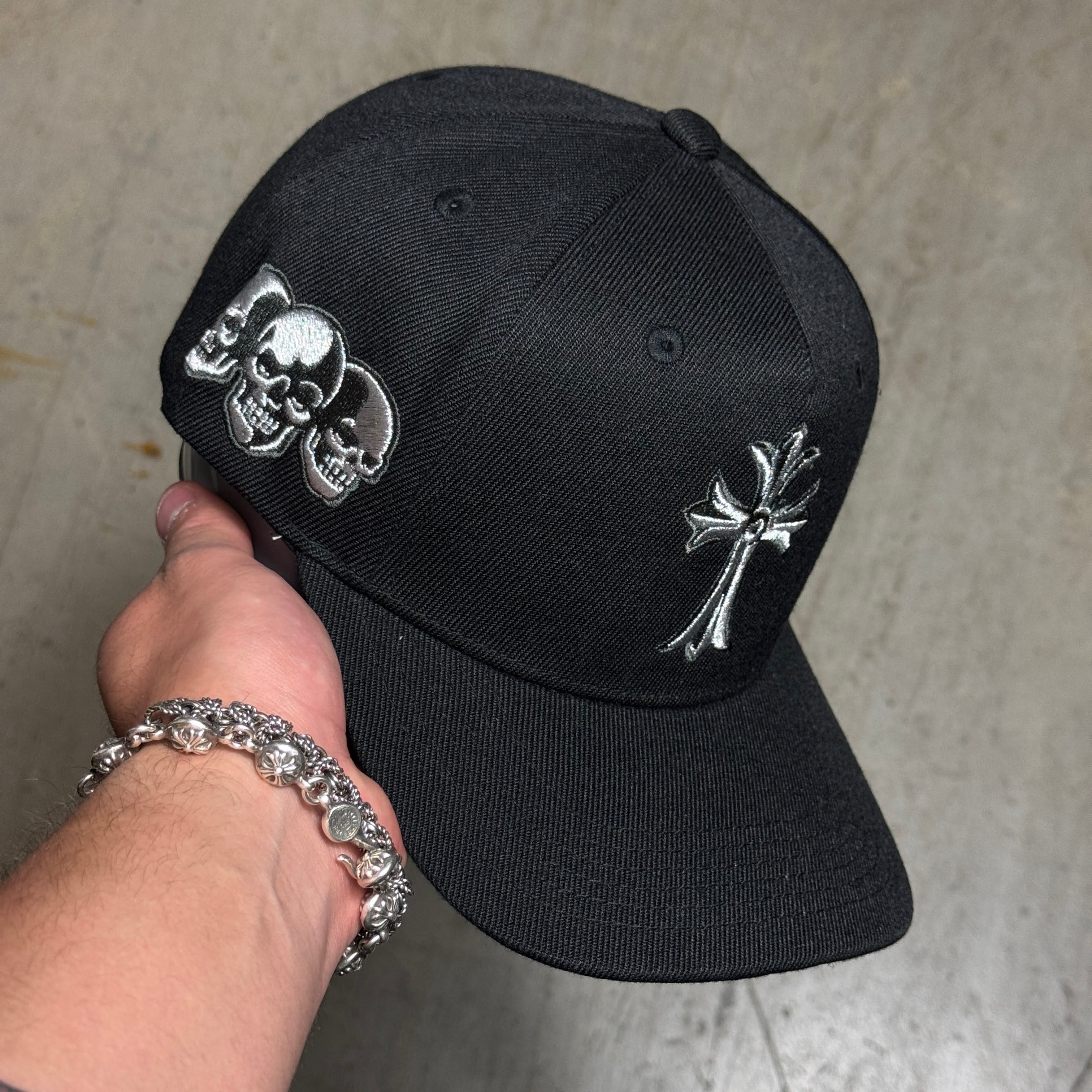 Chrome Hearts Inspired Baseball 5 Panel Adjustable Hat Cross Edgy Gothic