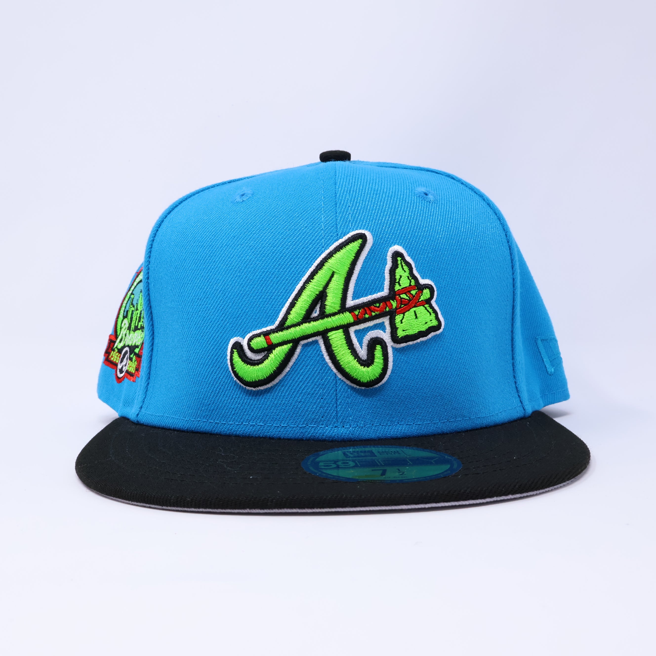 NWT 1/2 Teal Atlanta Braves 40th Anniversary 59fifty New Era Fitted Hat Cap
