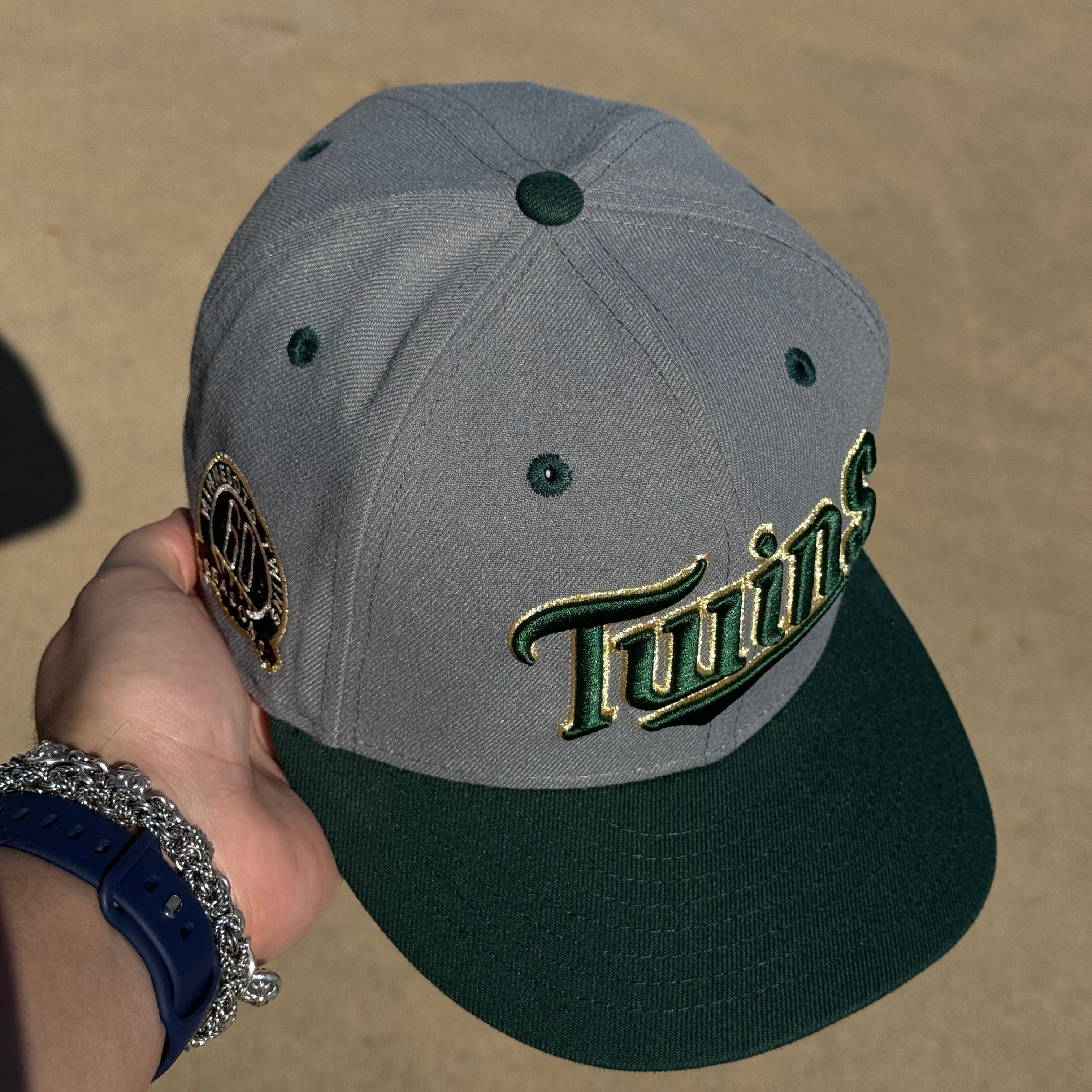 USED 1/8 Gray Minnesota Twins 60 Season 59fifty New Era Fitted Hat Cap