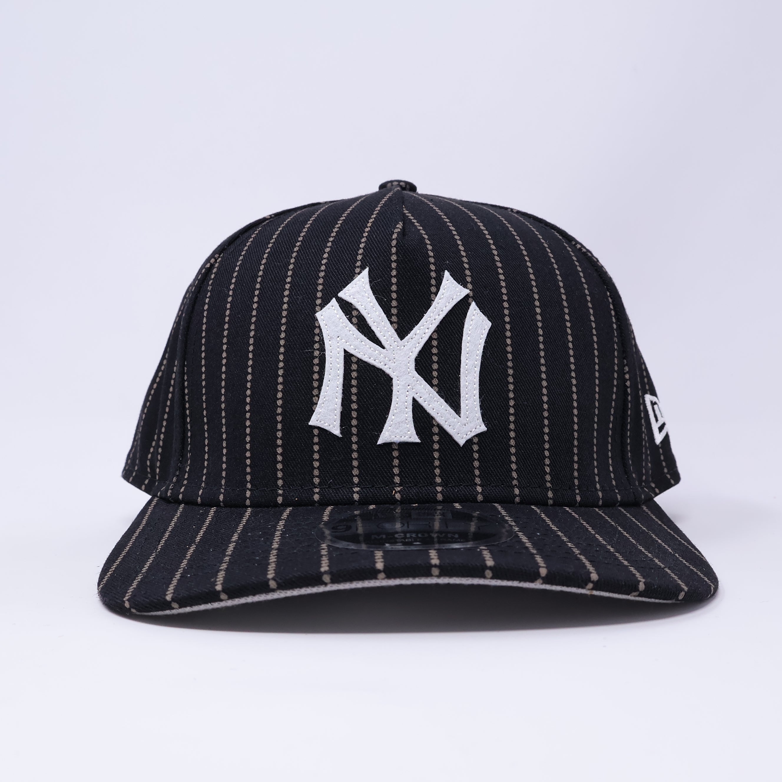 NWT Black New York Yankees Pinstripe 9Forty A-Frame New Era Adjustable Snapback Hat 5 Panel