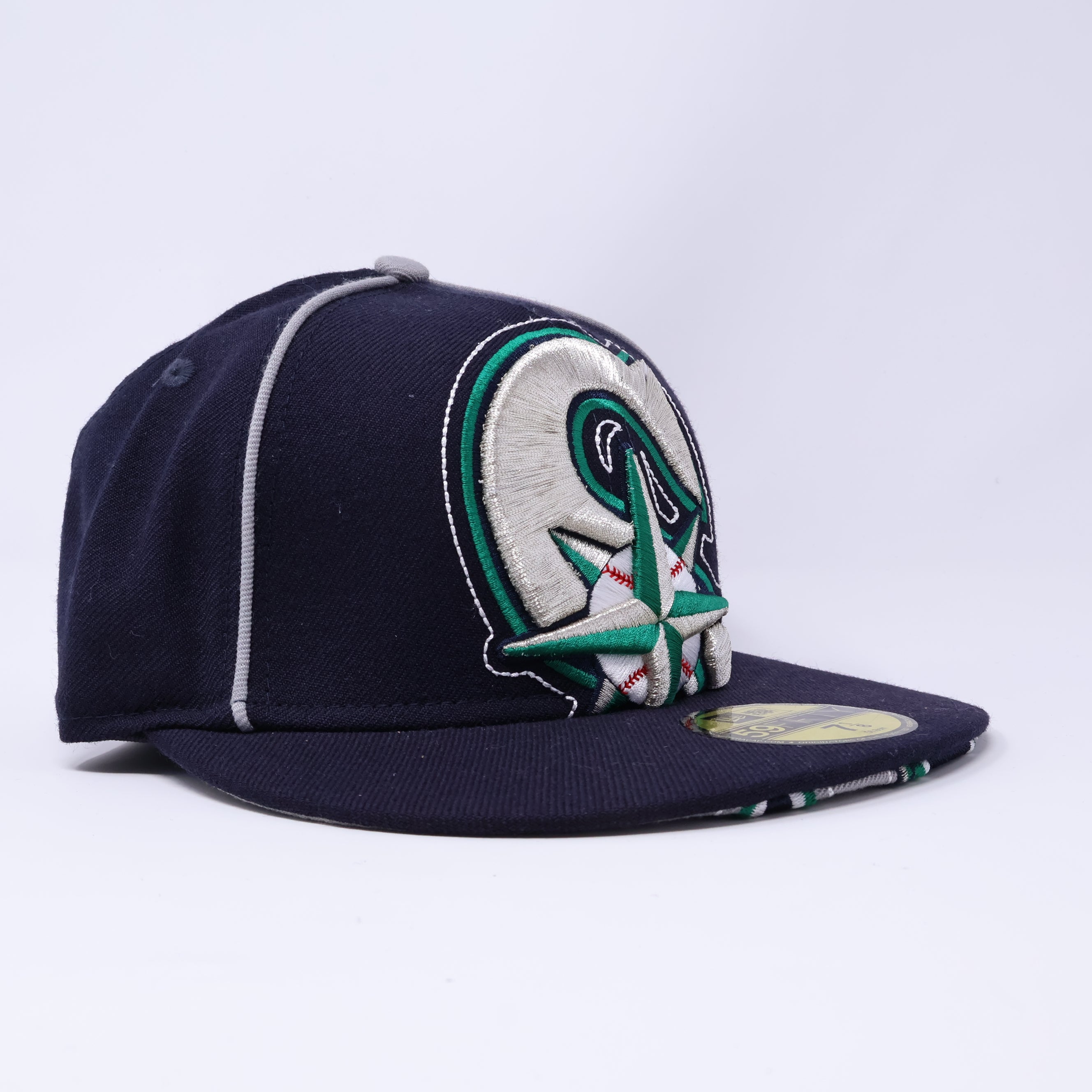 NWT 1/8 Navy Seattle Mariners Throwback 59fifty New Era Fitted Hat Cap