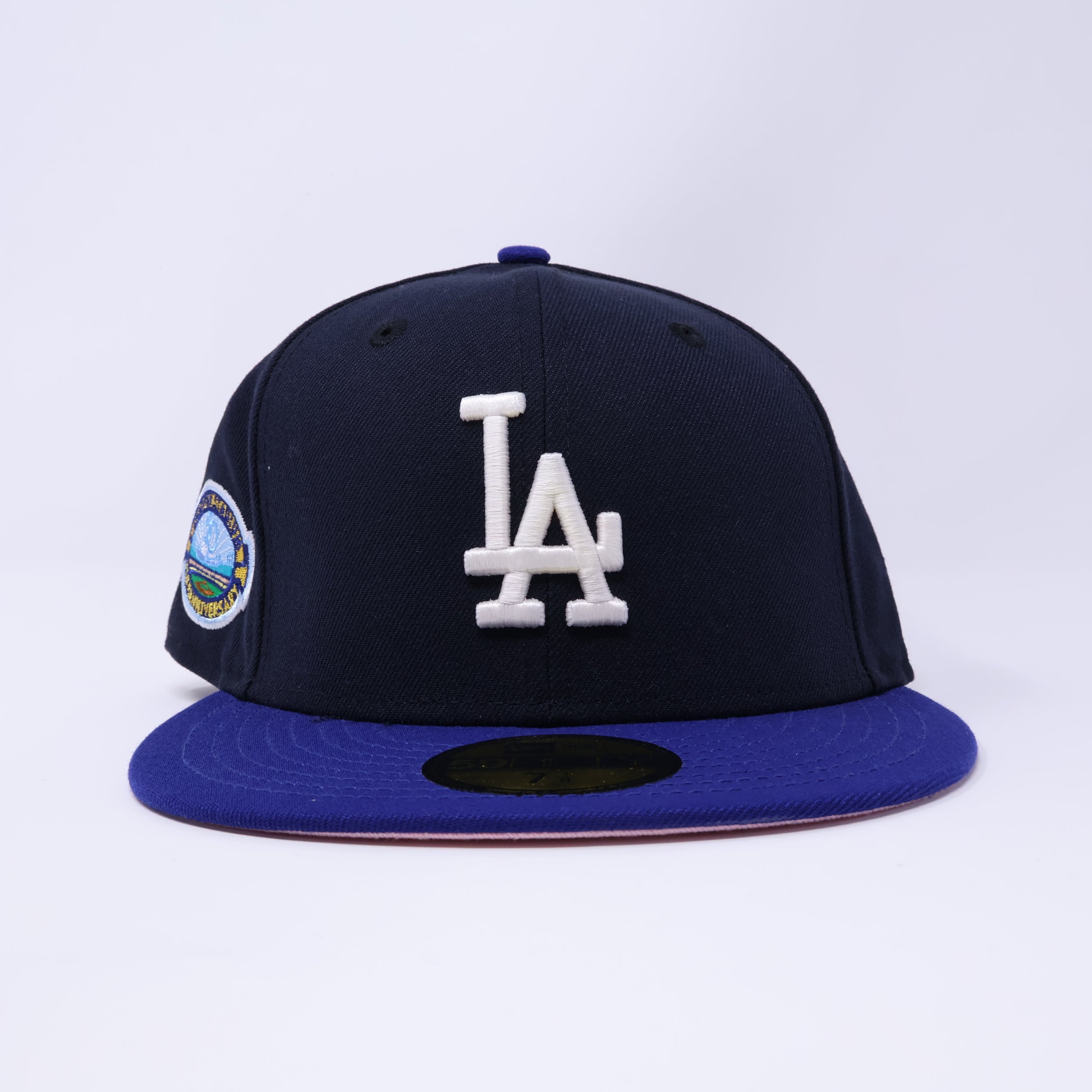 NWT 7 1/8 Navy Los Angeles Dodgers 50th Anniversary 59fifty New Era Fitted Hat Cap