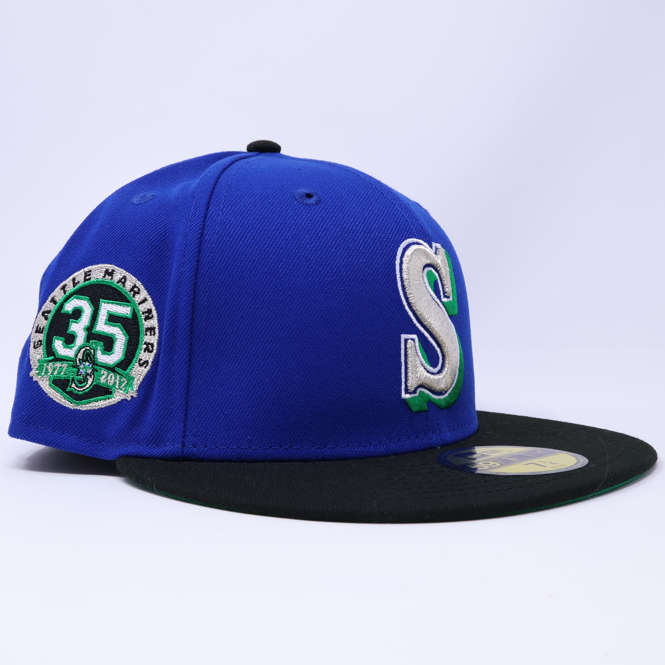 NWT 1/4 Blue Seattle Mariners 35th Anniversary 59fifty New Era Fitted Hat Cap