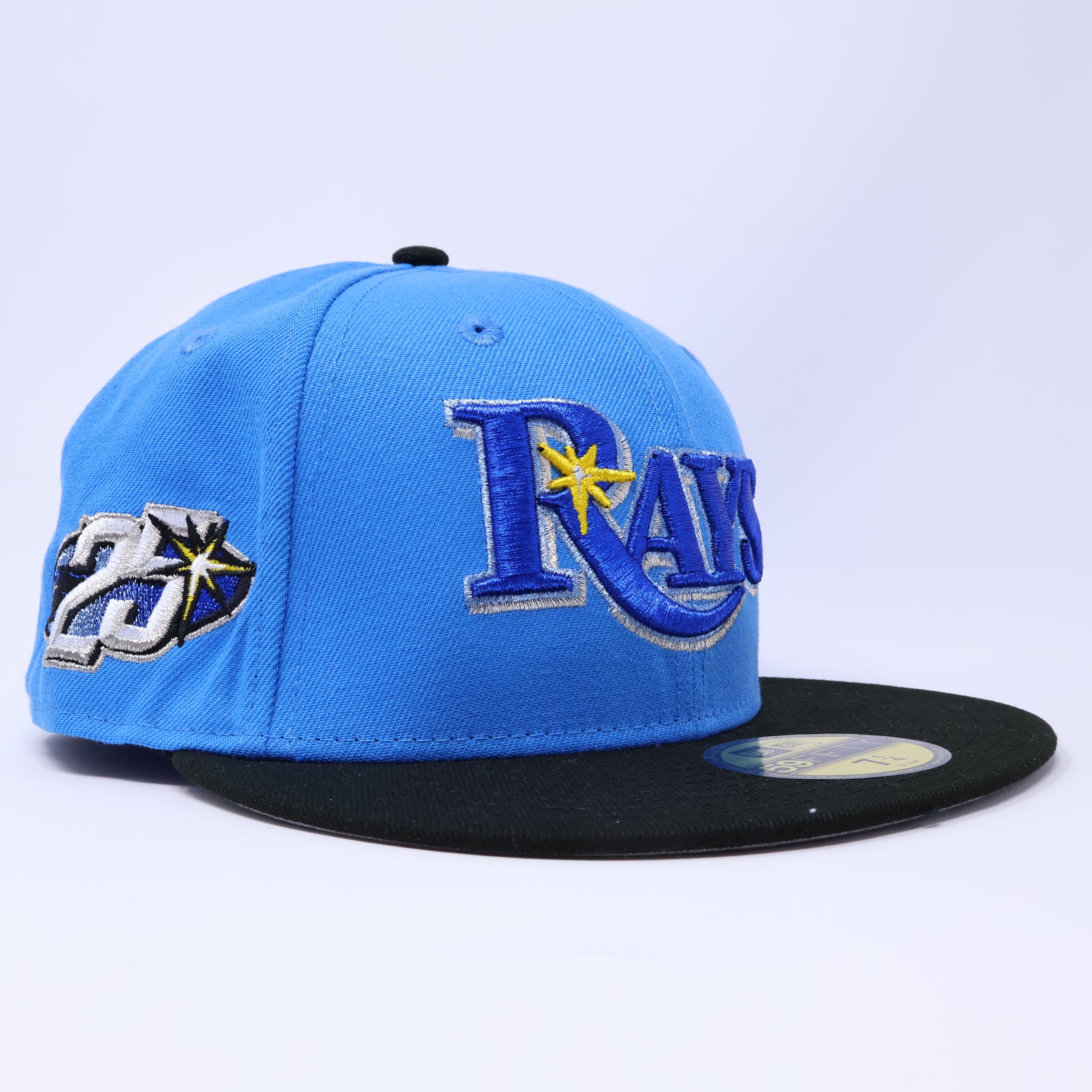 NWT 1/4 Blue Tampa Bay Devil Rays 25th Anniversary 59fifty New Era Fitted Hat Cap
