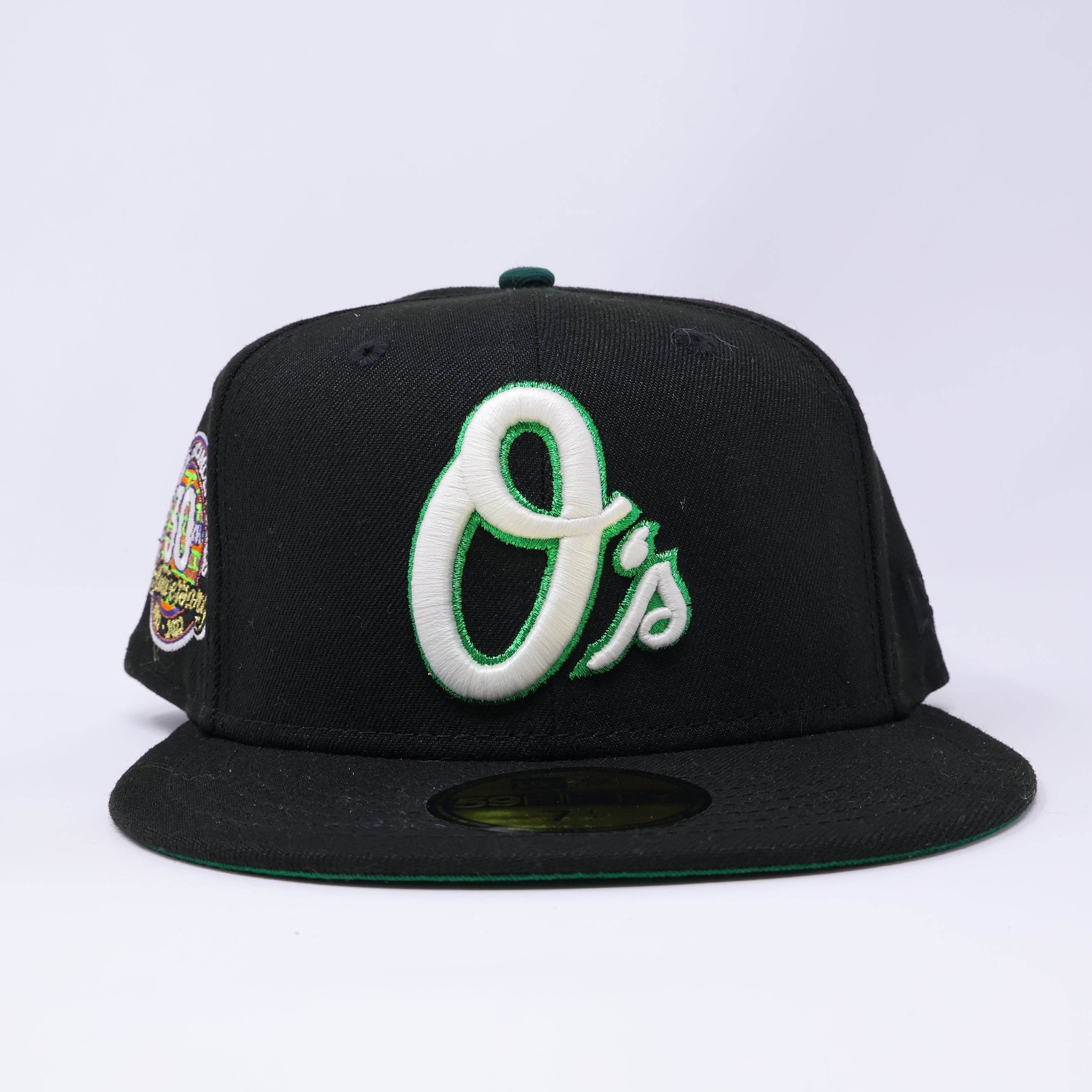 NWT 1/2 Black Baltimore Orioles 30th Anniversary 59fifty New Era Fitted Hat Cap