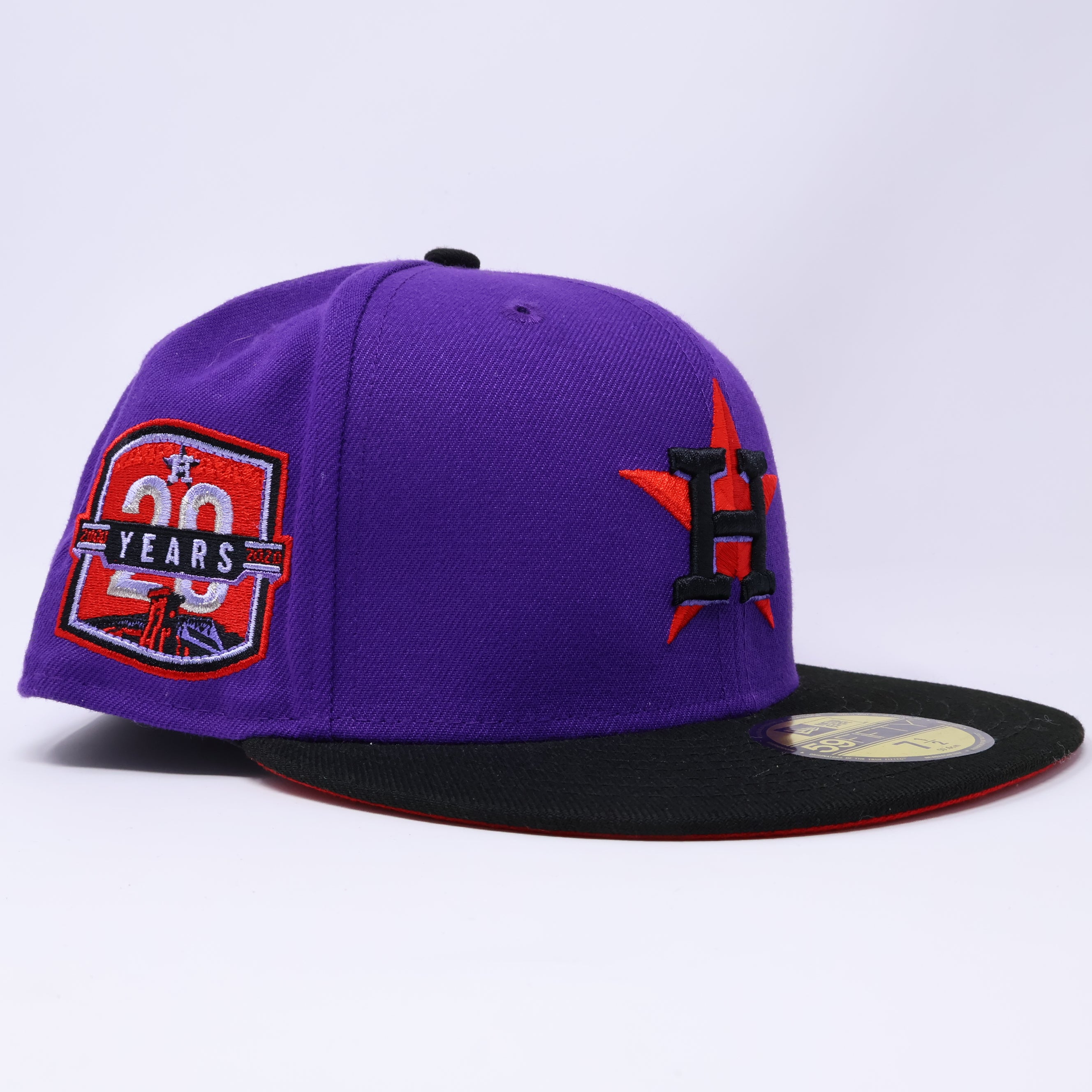 NEW 1/2 Purple Houston Astros 20 Years 59fifty New Era Fitted Hat Cap