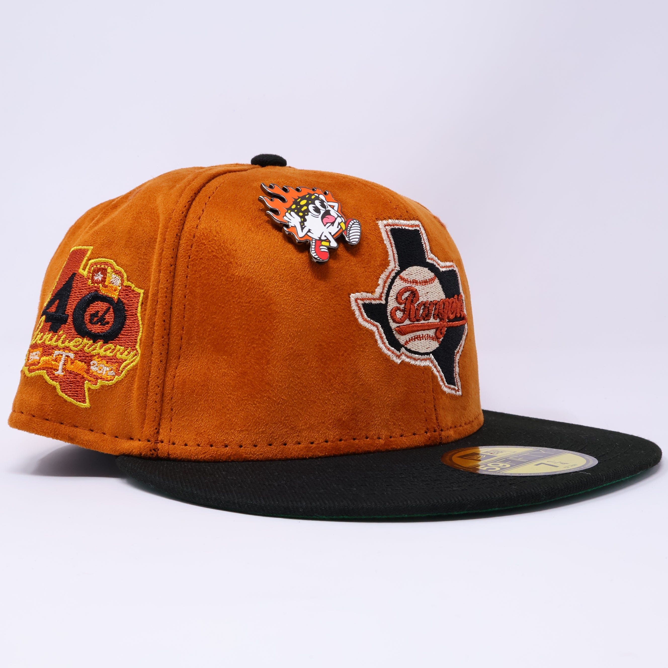 NWT 1/4 Orange Dallas Texas Rangers 40th Anniversary 59fifty New Era Fitted Hat Cap