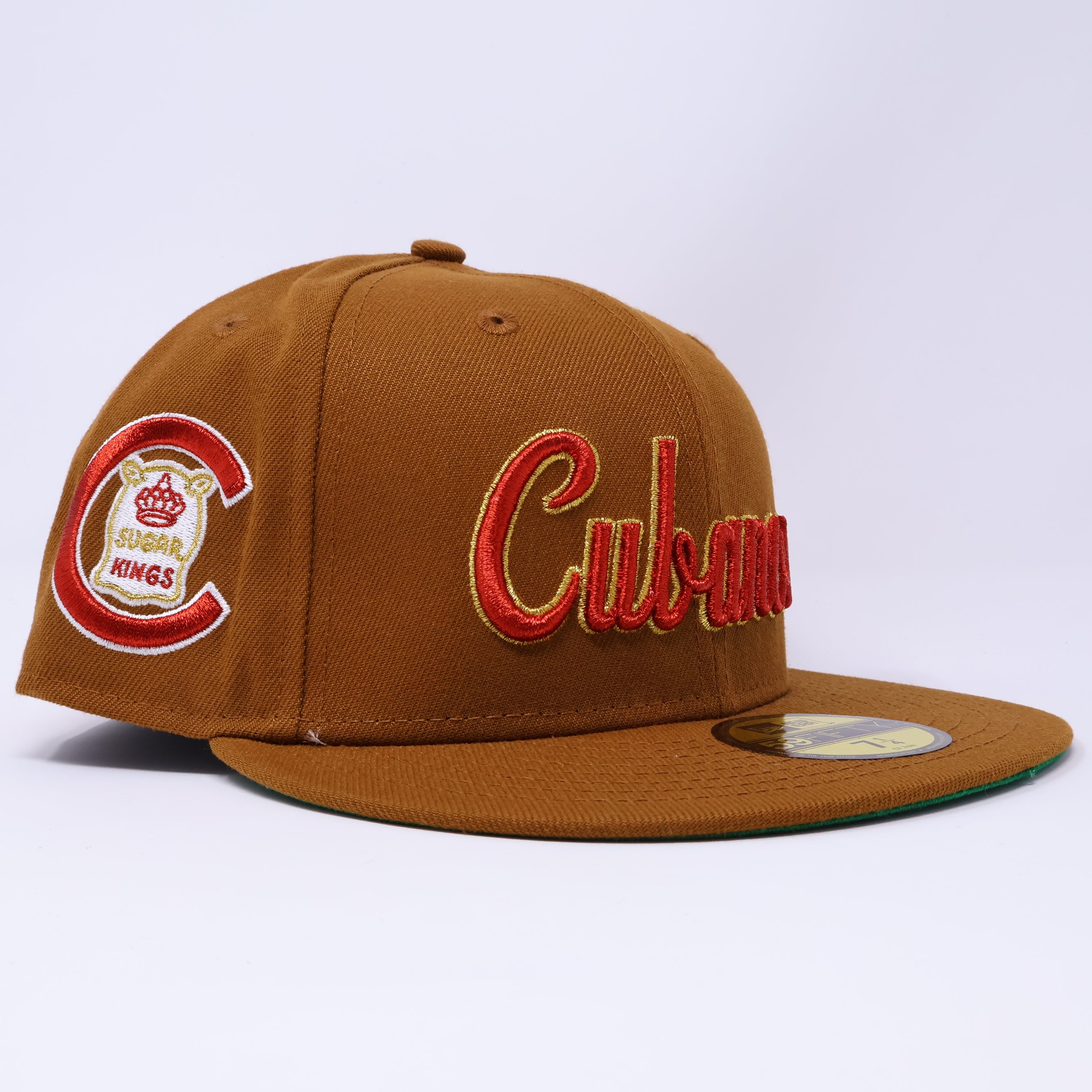 NEW 1/4 Brown Havana Sugar Kings Logo Patch 59fifty New Era Fitted Hat Cap