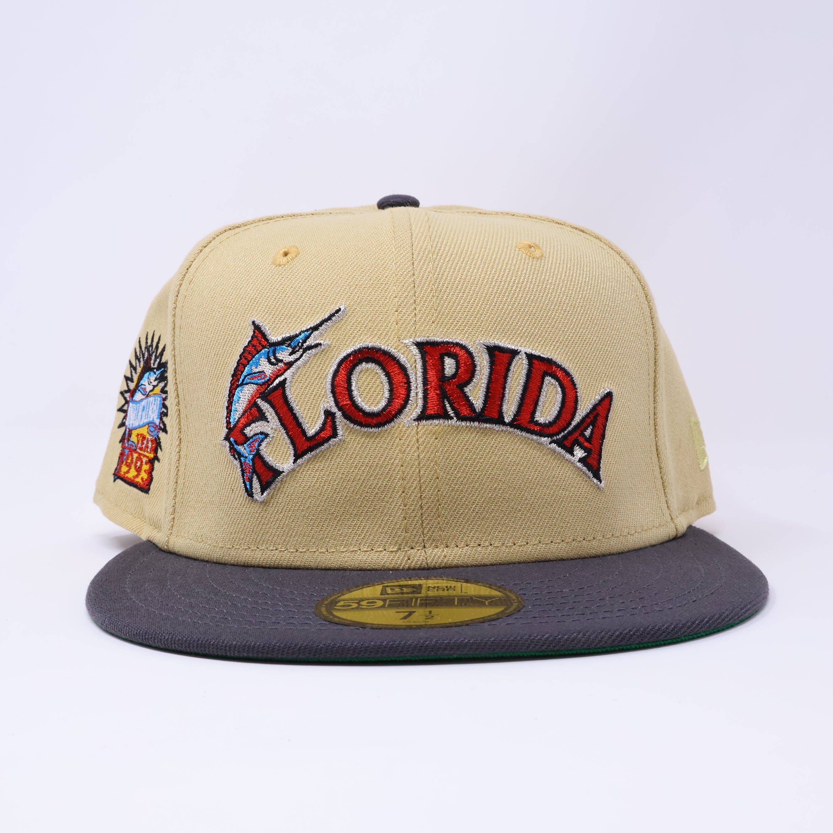 NWT 1/2 Khaki Florida Marlins 1993 Inaugural Field 59fifty New Era Fitted Hat Cap